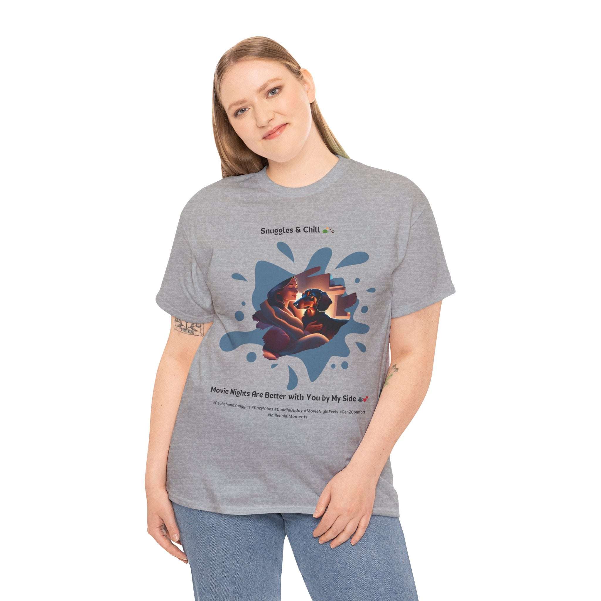 Women's - Snuggles & Chill: Dachshund Movie Night T-Shirt