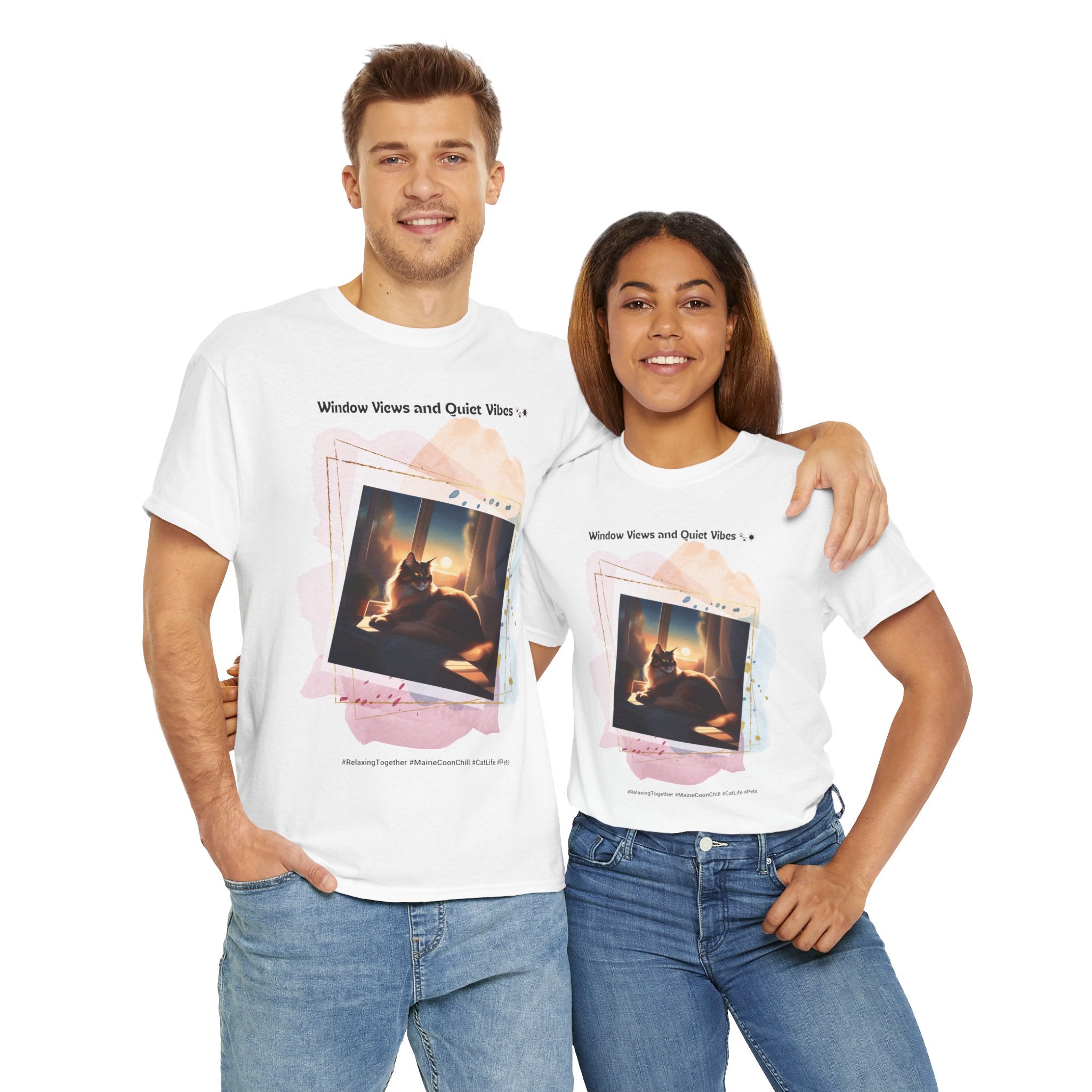 Unisex - Window Views and Quiet Vibes: Maine Coon Chill T-Shirt