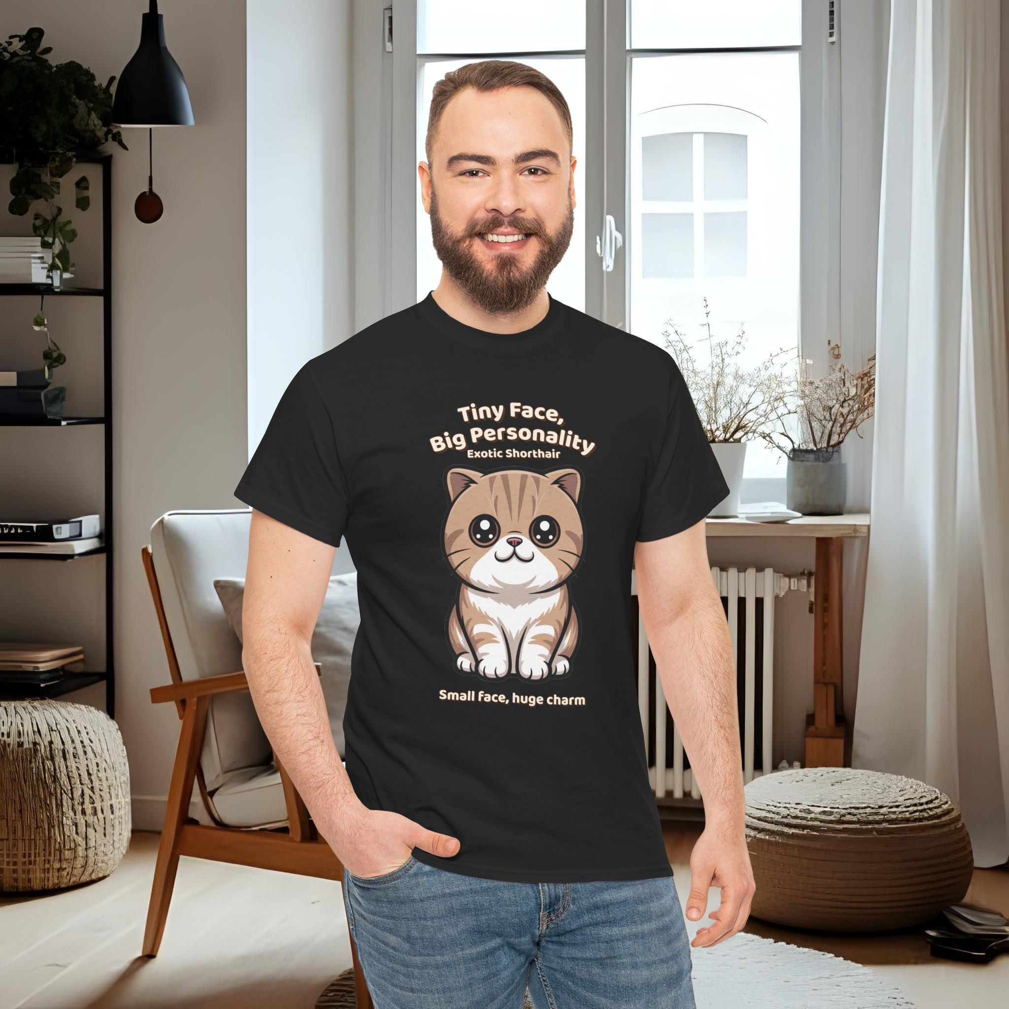 Unisex T-Shirt – Tiny Face, Big Personality: Exotic Shorthair Everyday Moments Edition
