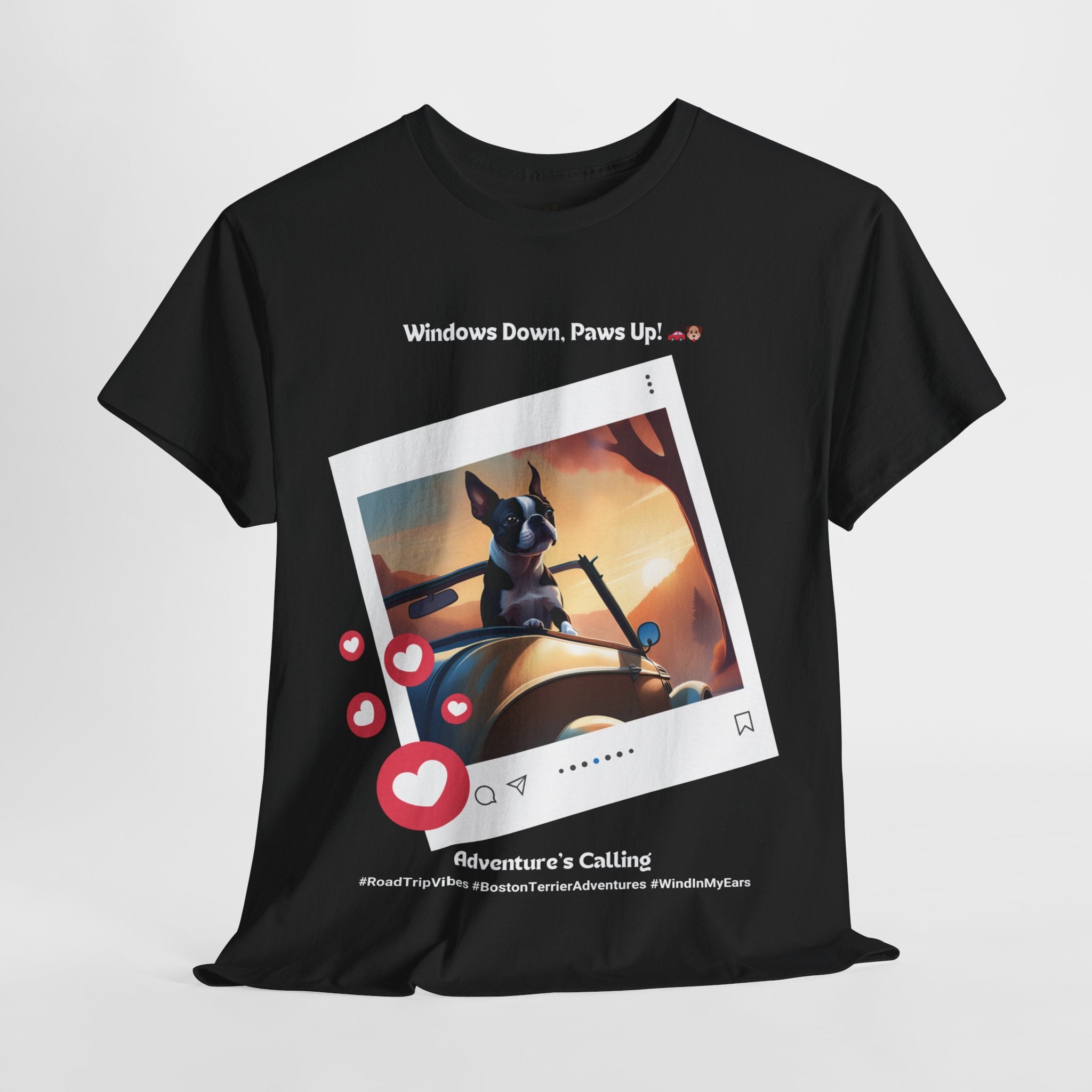 Unisex - Adventure's Calling: Boston Terrier Road Trip T-Shirt