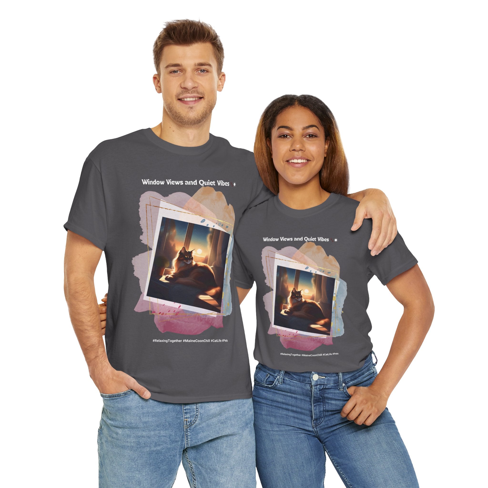 Unisex - Window Views and Quiet Vibes: Maine Coon Chill T-Shirt