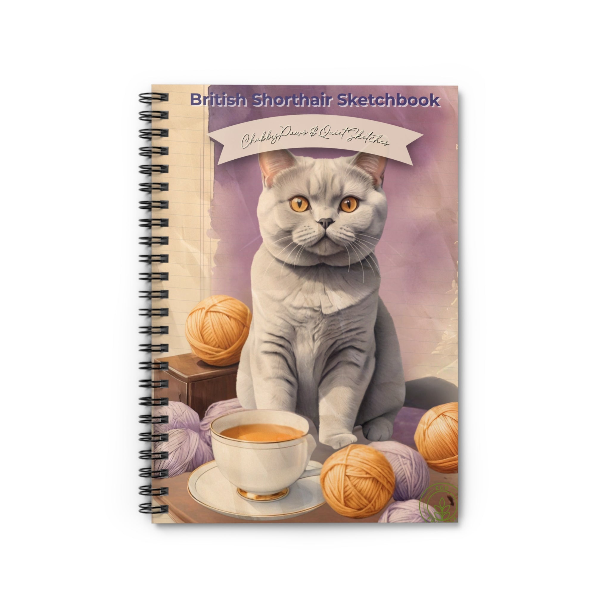 British Shorthair Spiral Notebook, Cute Cat Journal, Perfect Gift for Cat Lovers, Sketchbook for Artists, Kitty Notebook for Home or School