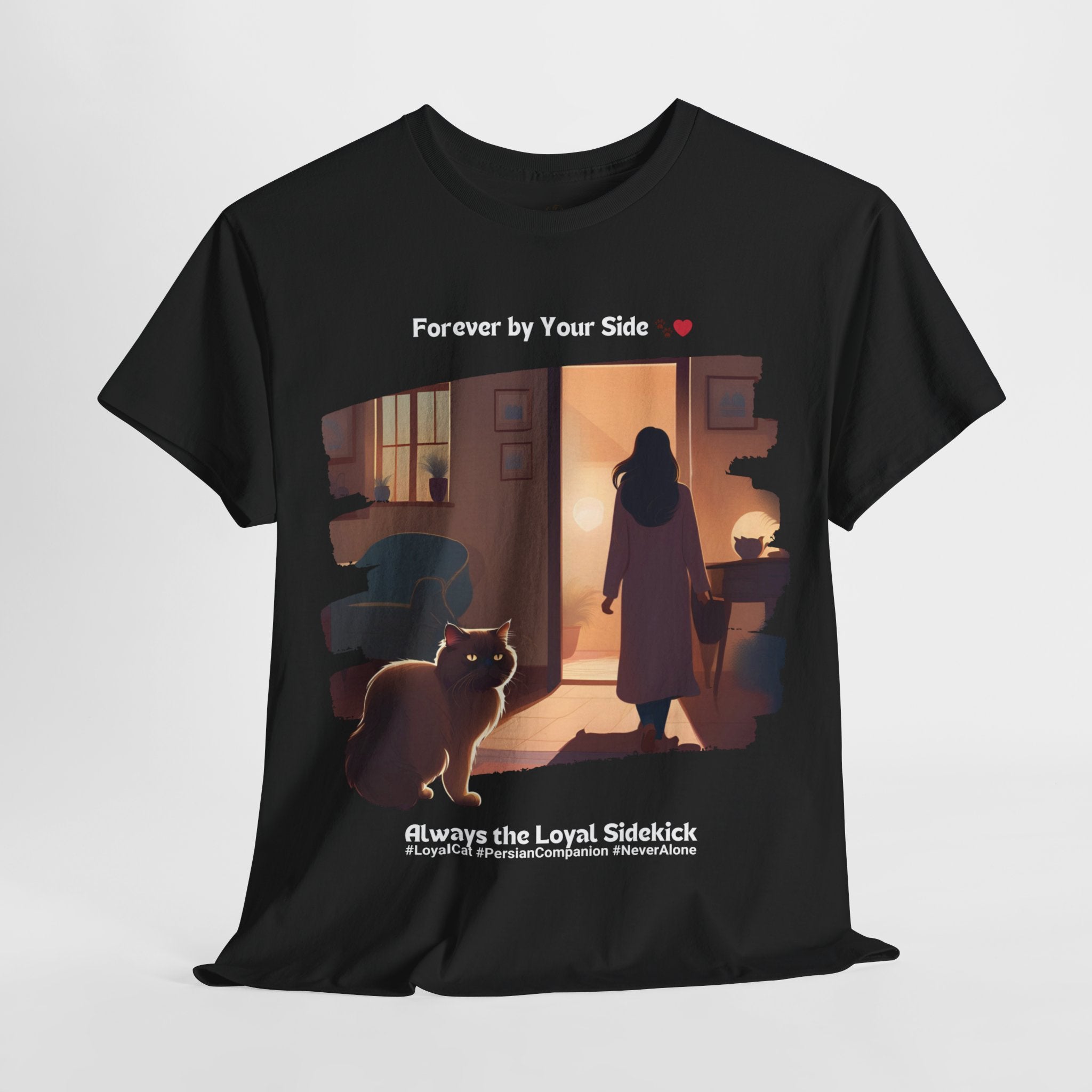 Women’s “Forever by Your Side” Persian T‑Shirt – Loyal Cat Mom Gift