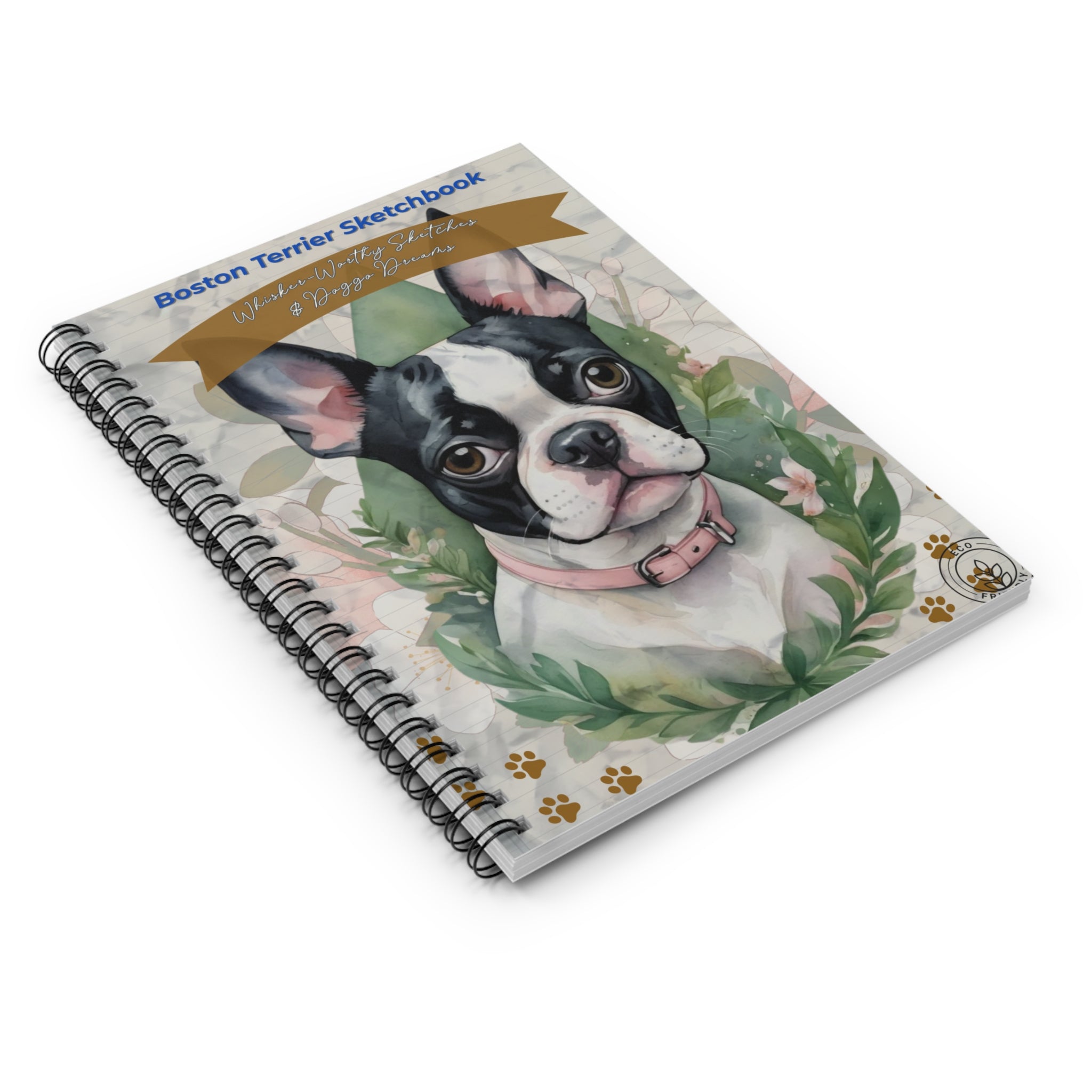 Boston Terrier Sketchbook - Cute Dog Lover's Spiral Notebook, Pet Gift, Animal Art Journal, Stationery for Artists, Creative Gift Idea