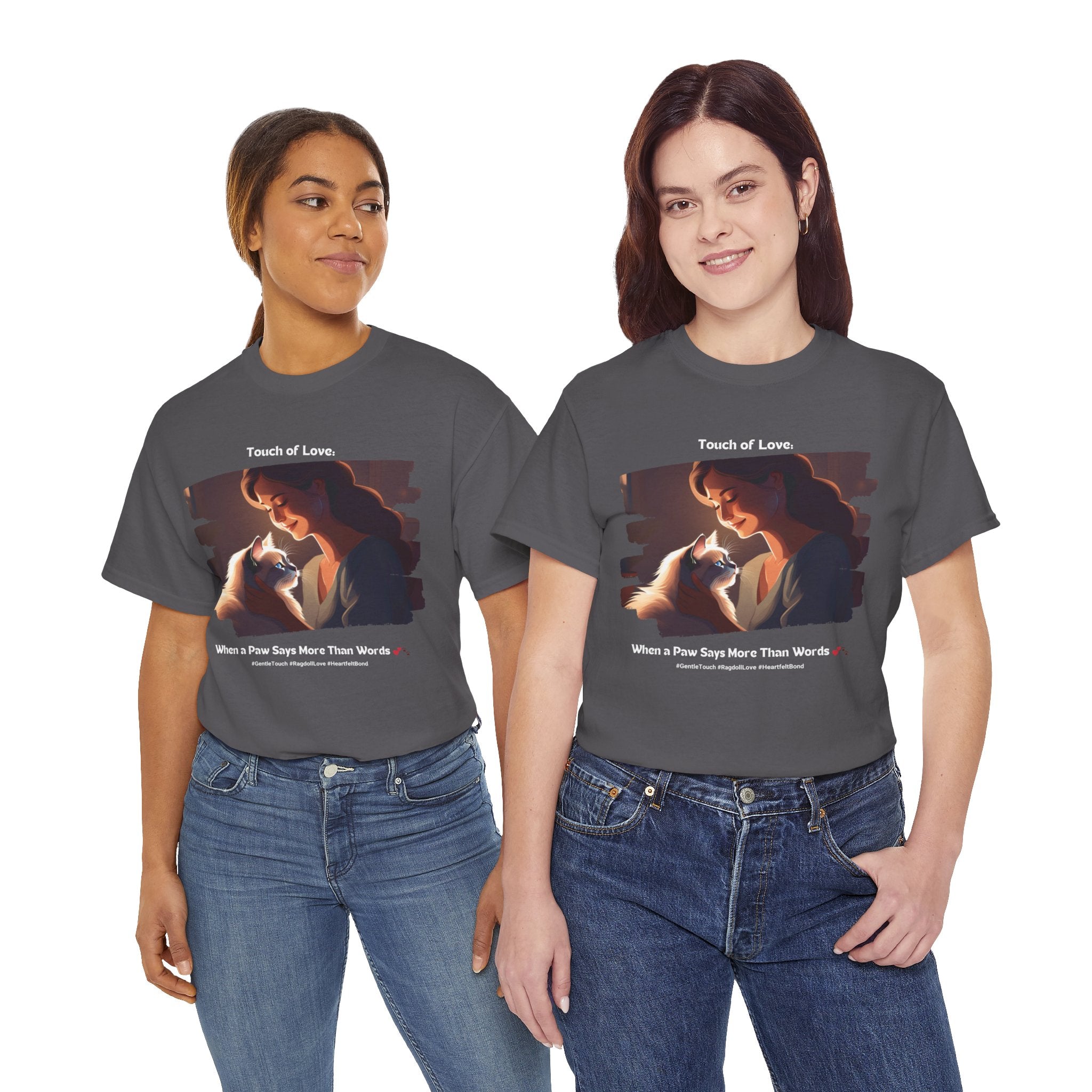 Women’s “Paw‑sitively Adorable” Ragdoll T‑Shirt – Cute Cat Mom Gift