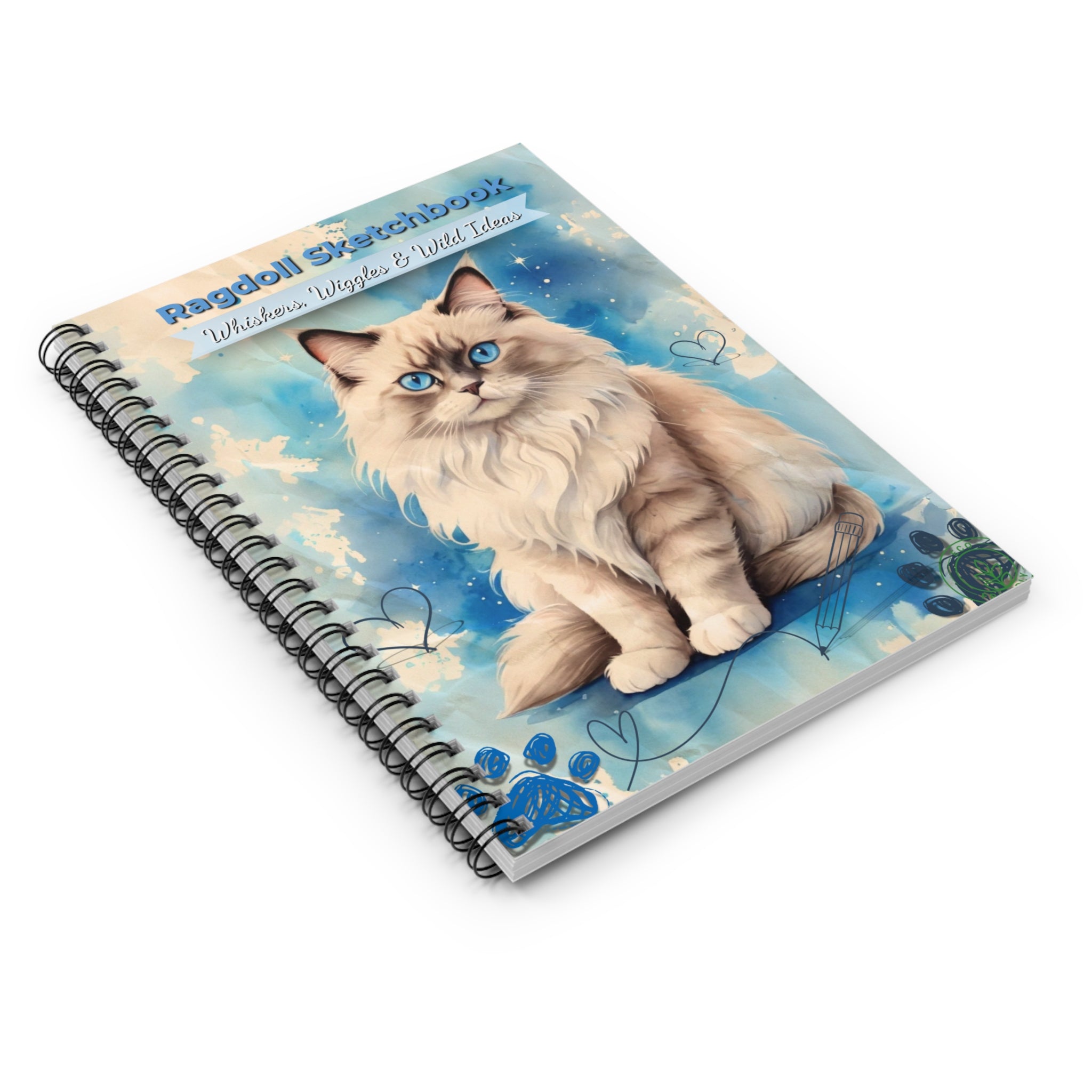 Ragdoll Cat Spiral Notebook, Cute Cat Journal, Pet Lover Stationery, Unique Gift for Cat Owners, Whiskers, Wags & Wild Ideas
