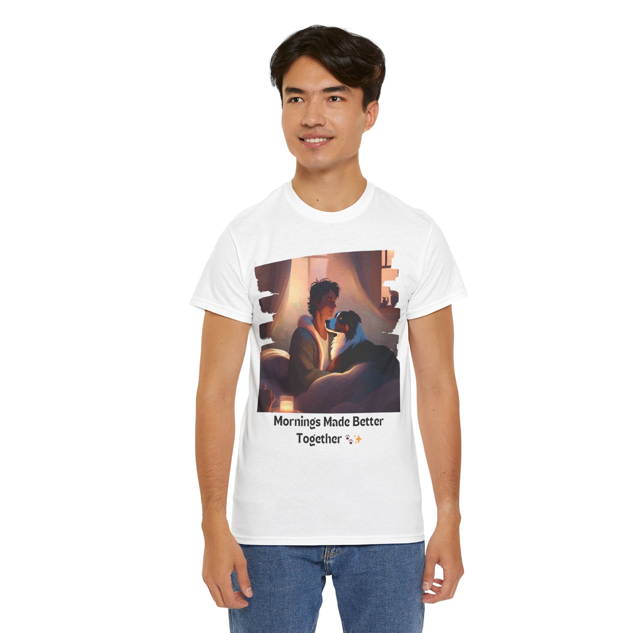 Men’s “Mornings Made Better with My Aussie” T‑Shirt – Morning Pup Dad Gift