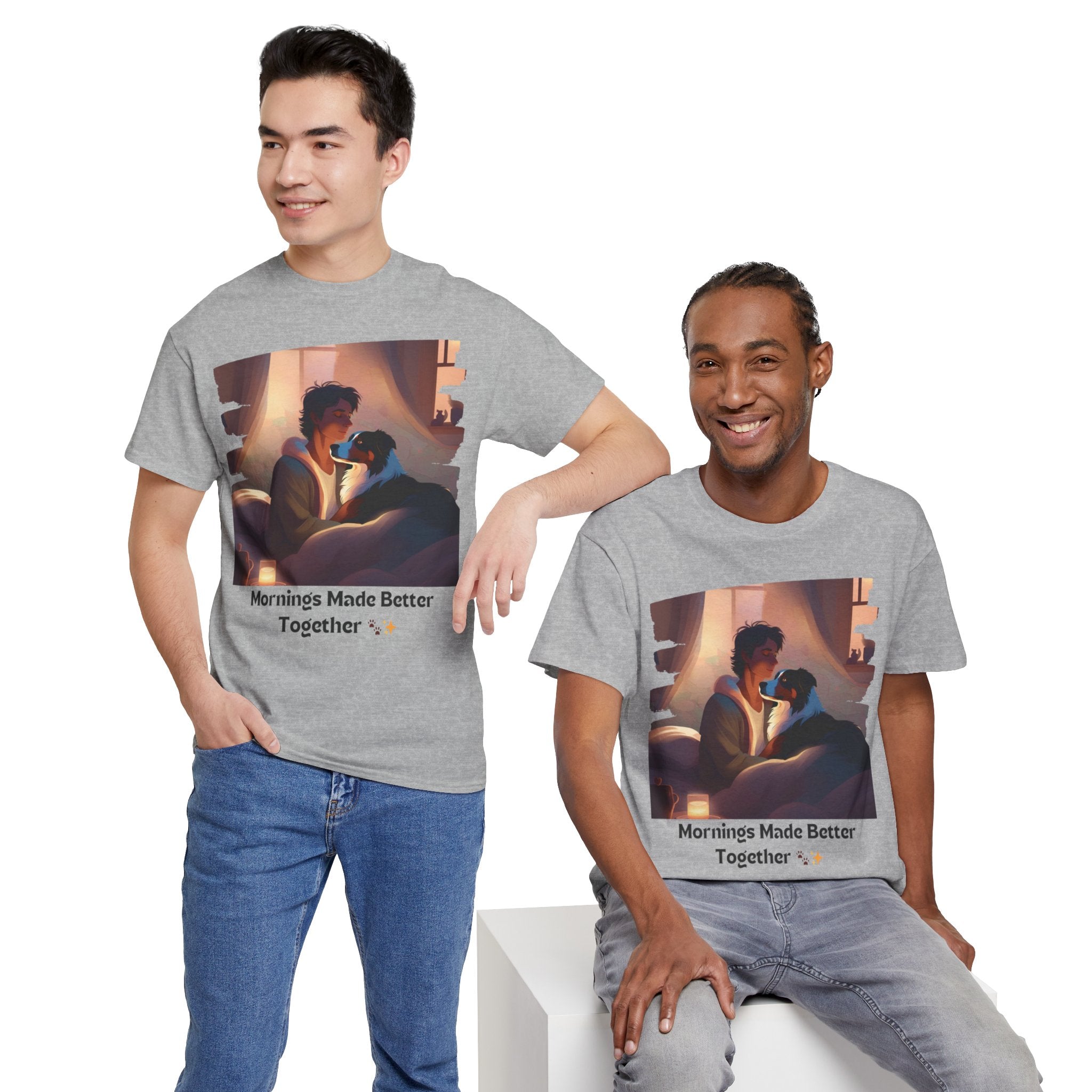 Men’s “Mornings Made Better with My Aussie” T‑Shirt – Morning Pup Dad Gift