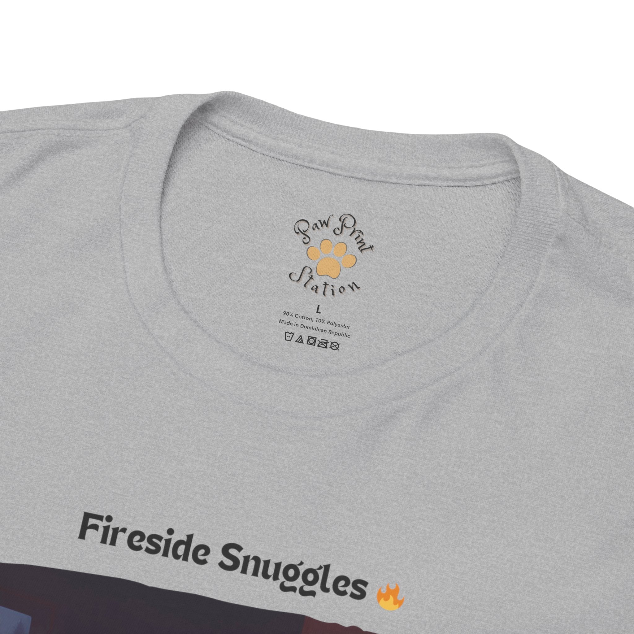 Men’s “Fireside Snuggles with Devon Rex” T‑Shirt – Cozy Cat Dad Gift