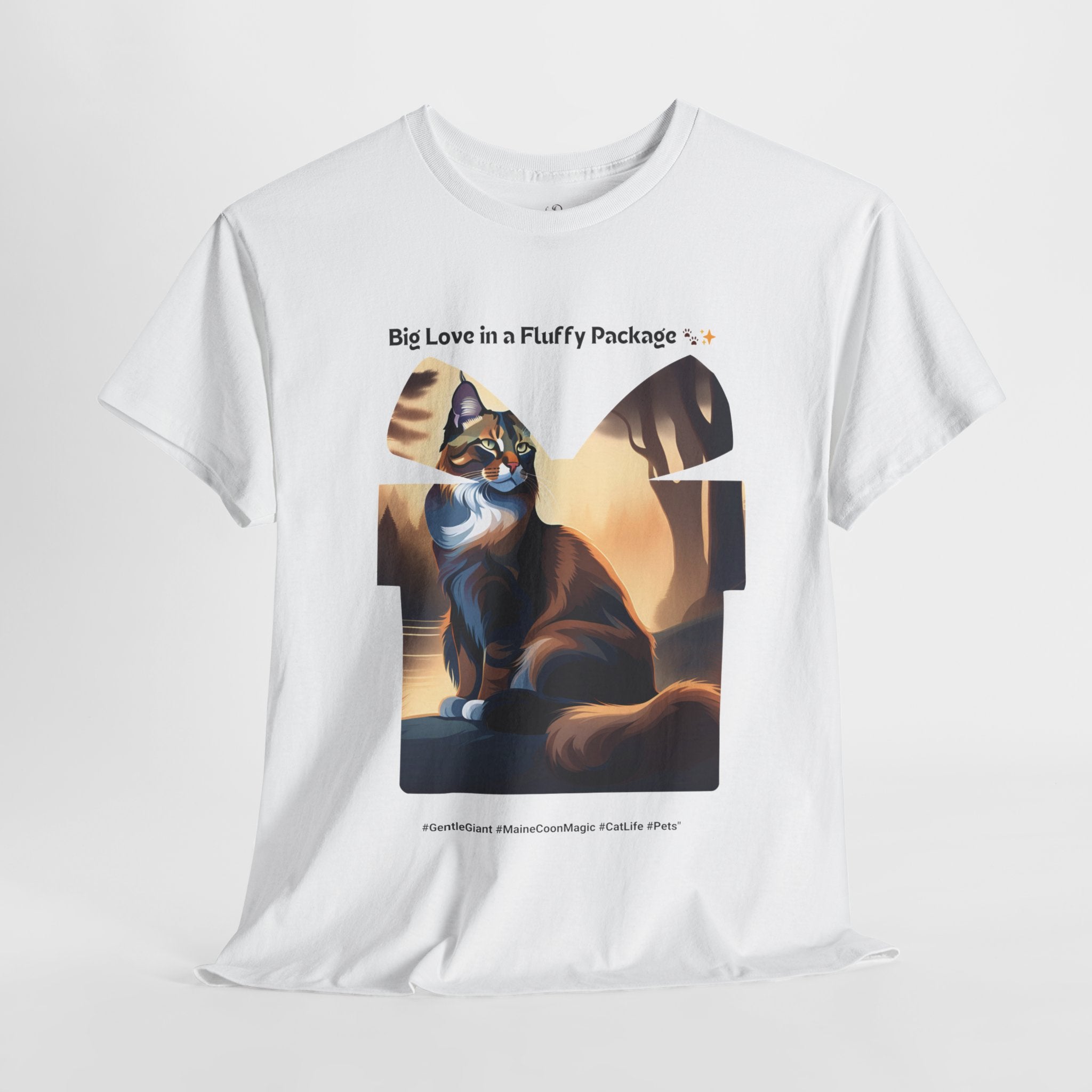 Unisex “Big Love, Small Package” Maine Coon T‑Shirt – Love-Filled Giant Cat Gift