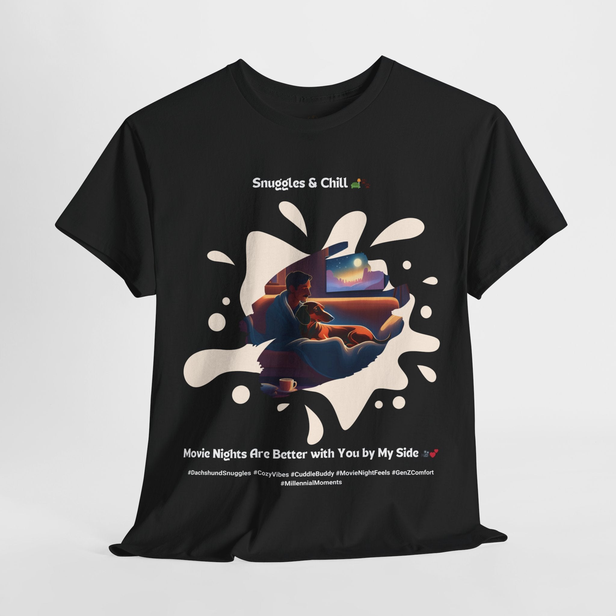 Men's - Snuggles & Chill: Dachshund Movie Night T-Shirt