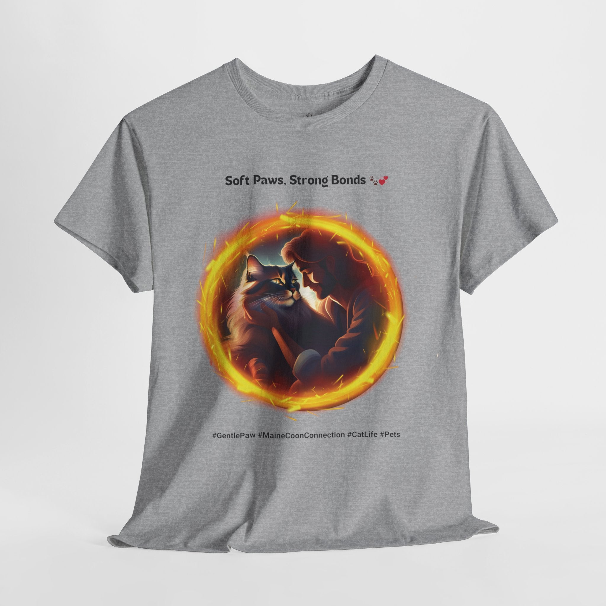 Men’s “Soft Paws, Strong Bonds” Maine Coon T‑Shirt – Gentle Giant Dad Gift