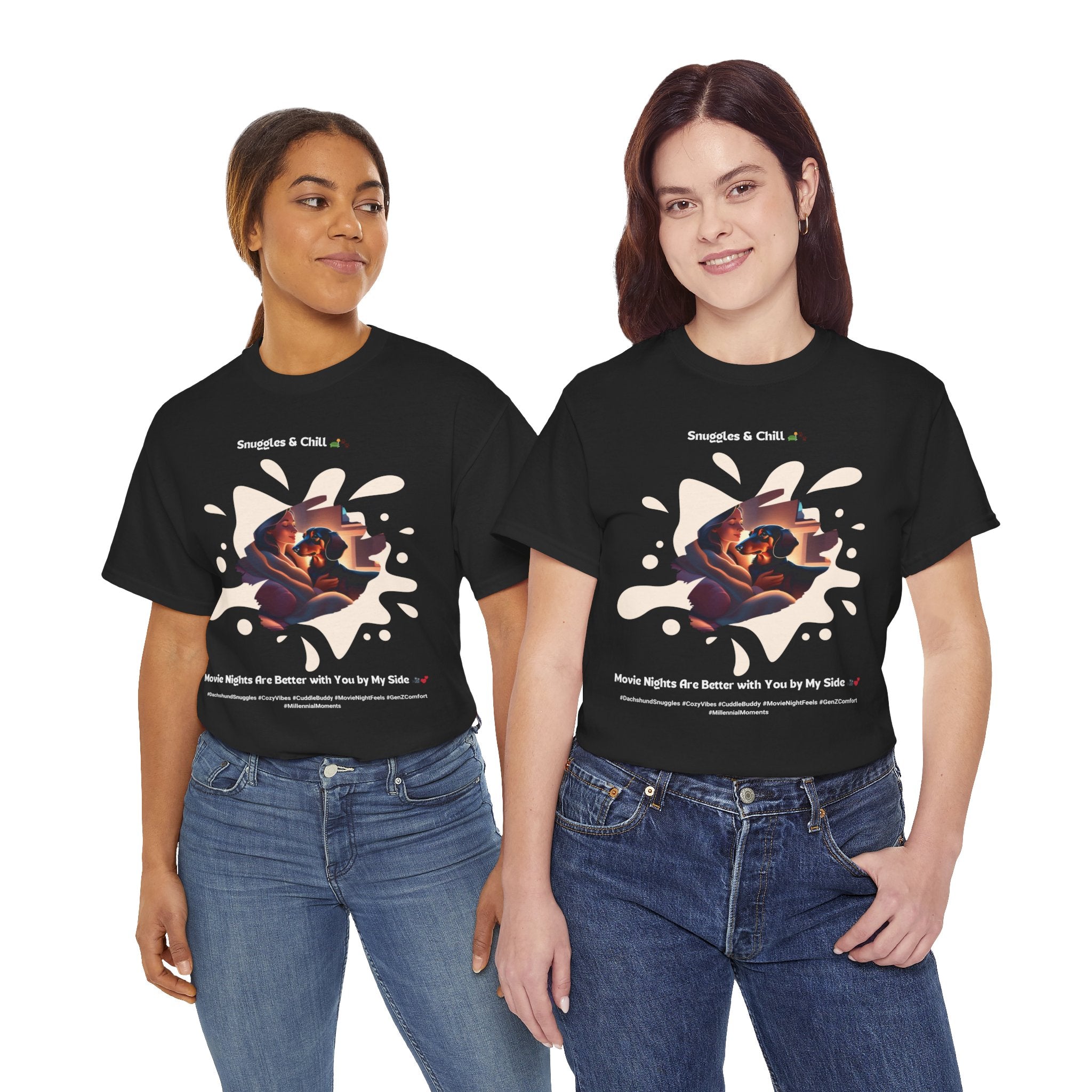 Women's - Snuggles & Chill: Dachshund Movie Night T-Shirt
