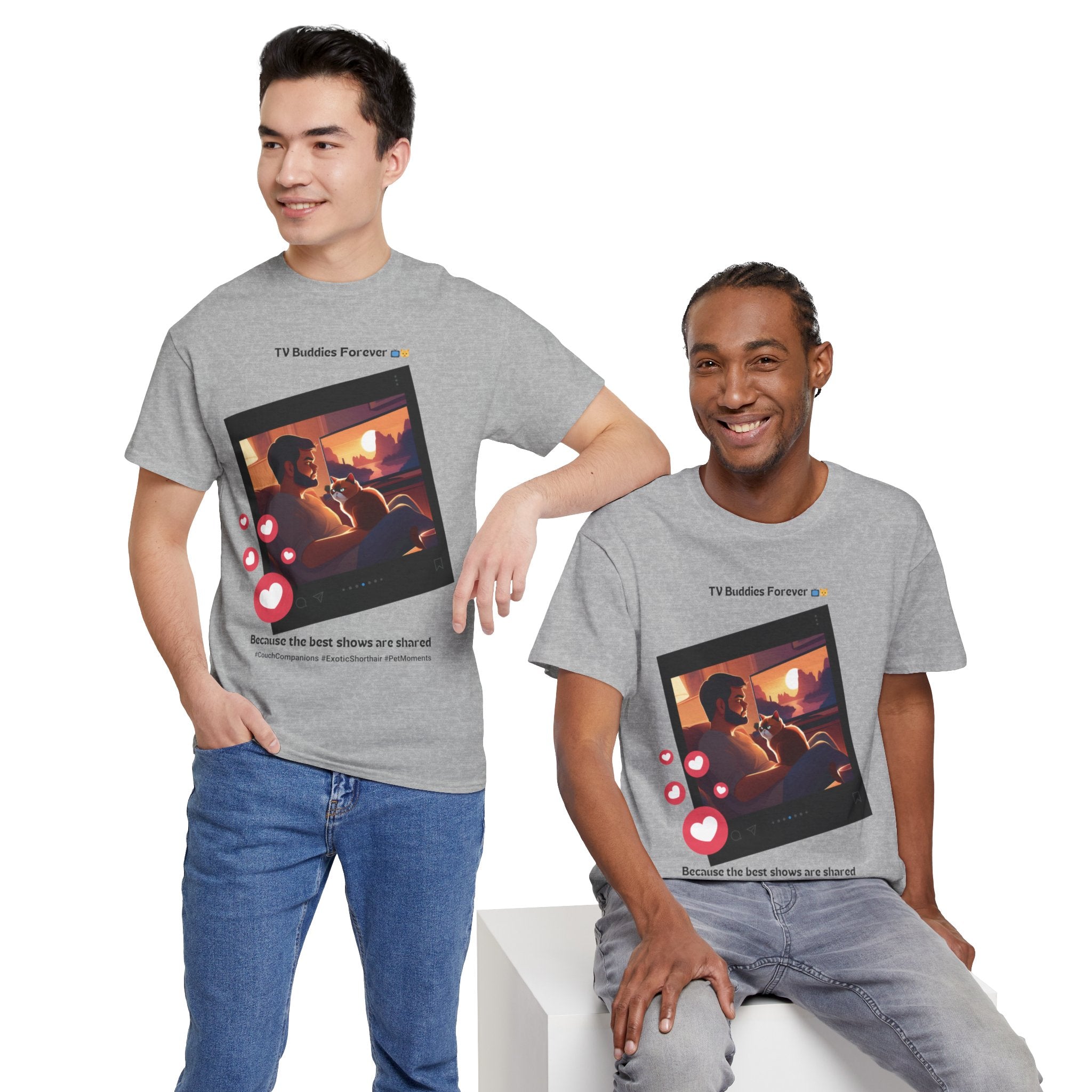 Men's - TV Buddies Forever: Exotic Shorthair Love T-Shirt
