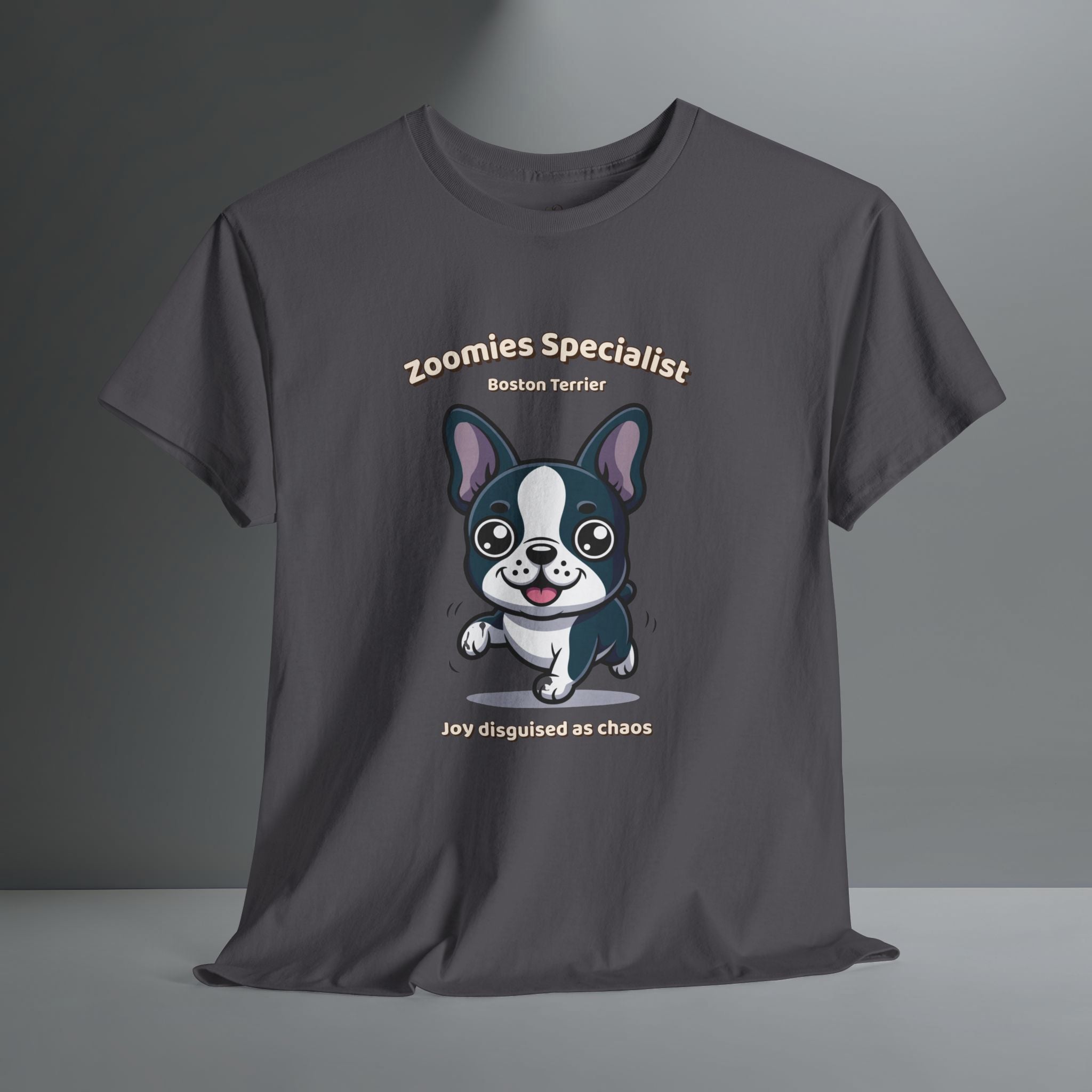 Unisex T-Shirt – Zoomies Specialist: Boston Terrier Everyday Moments Edition