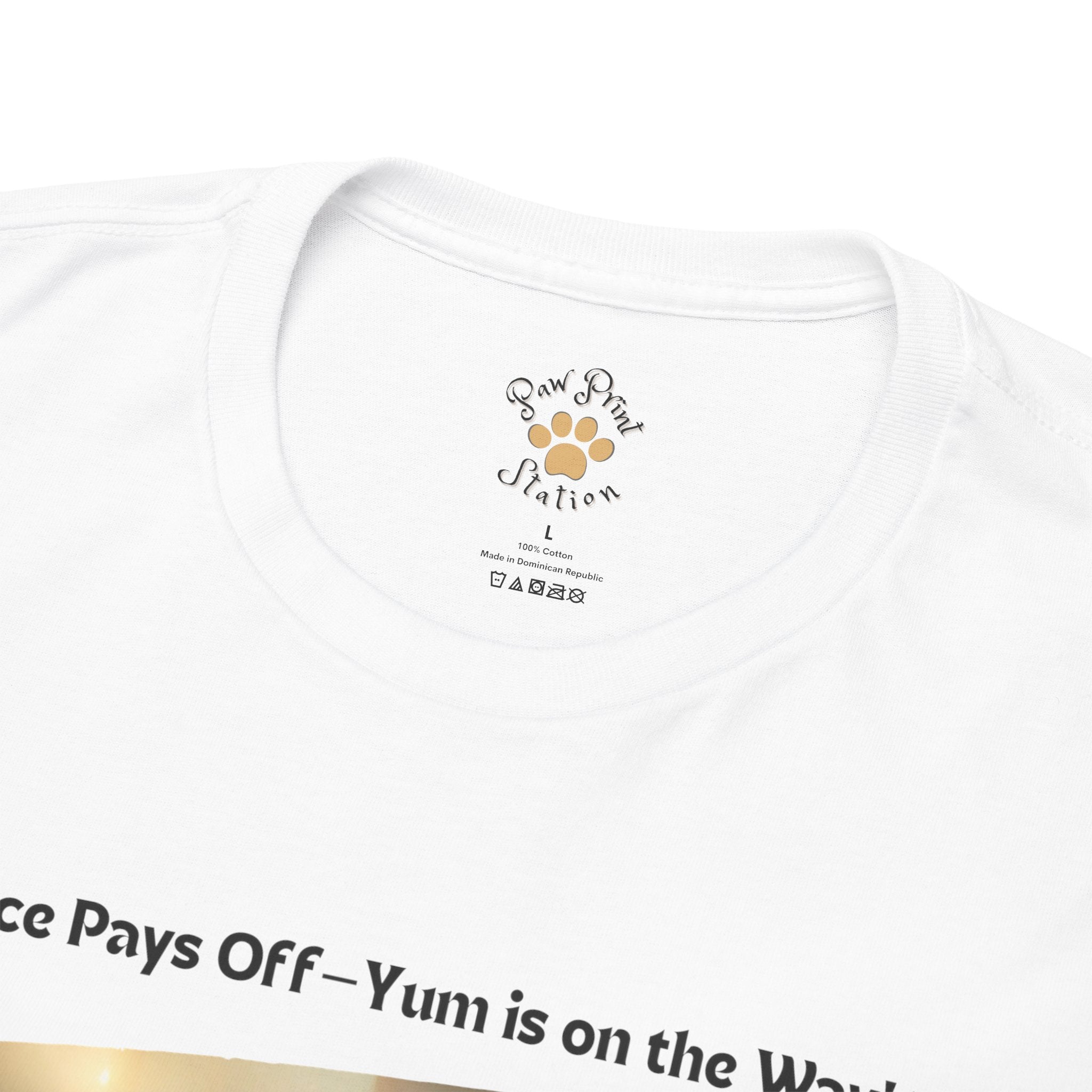 Unisex “Patience Pays Off: Shiba Inu Treats” T‑Shirt – Good Pup Reward Gift