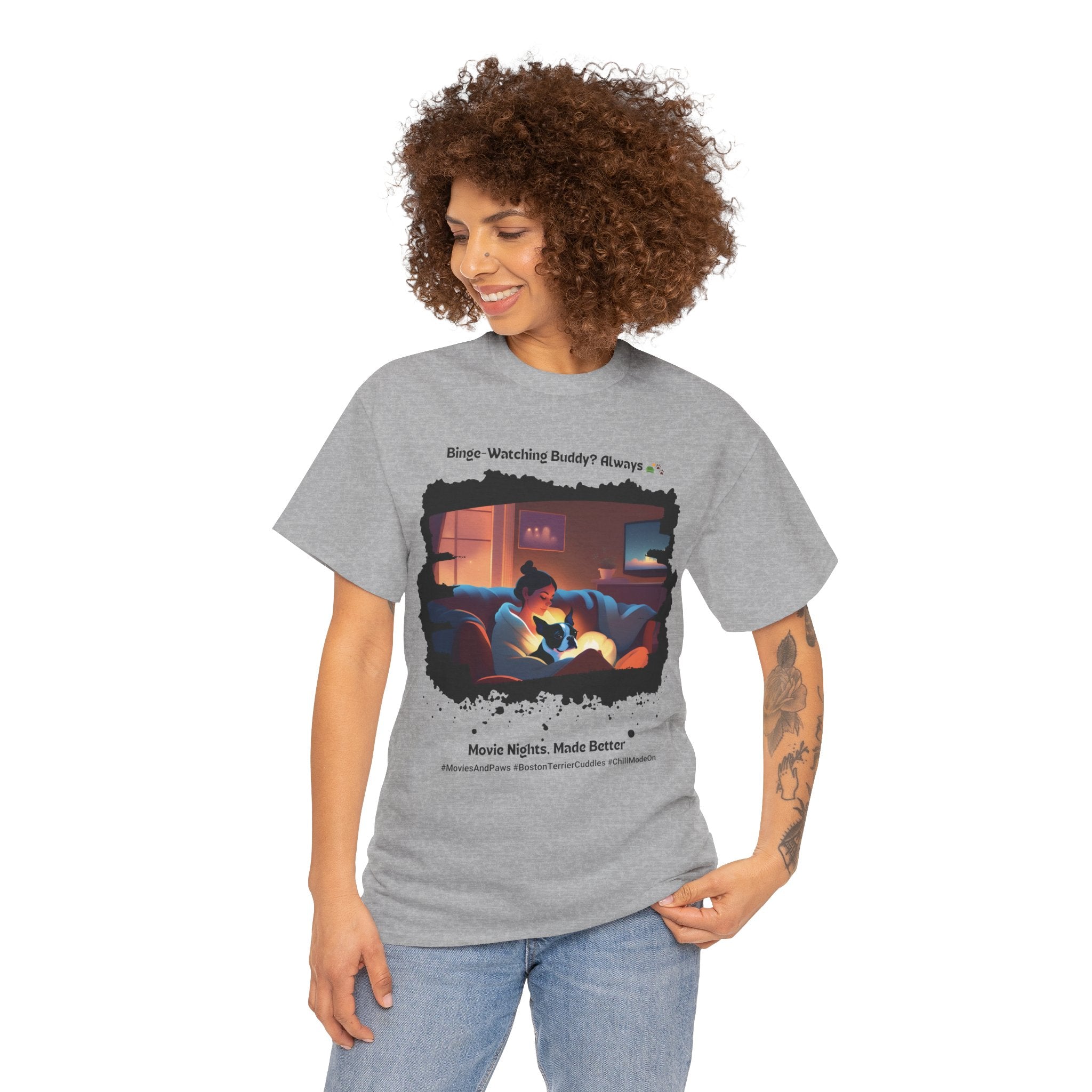Women's - Movie Nights, Made Better: Boston Terrier T-Shirt
