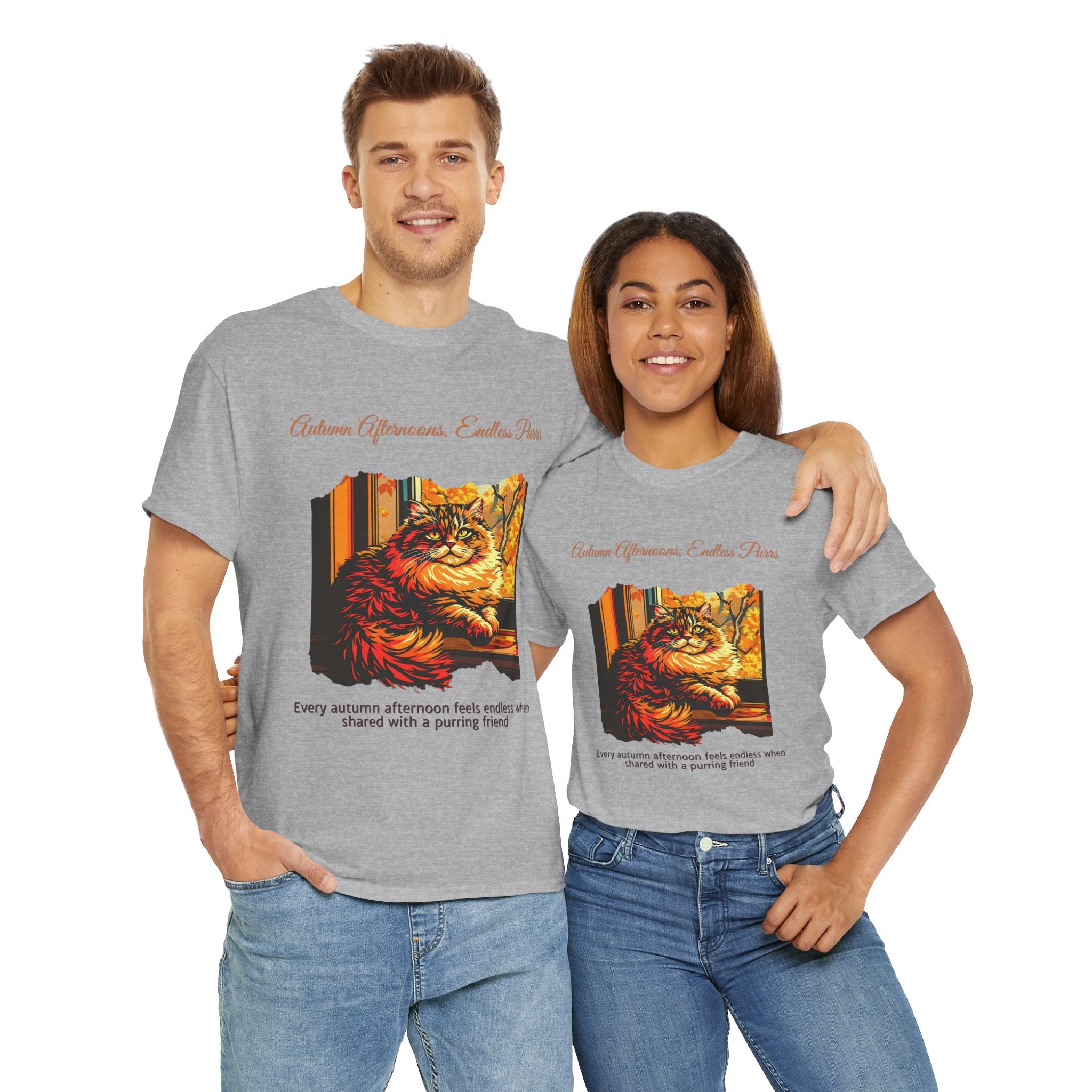 Unisex T-Shirt – Autumn Afternoons, Endless Purrs: Persian Cat Fall Shirt