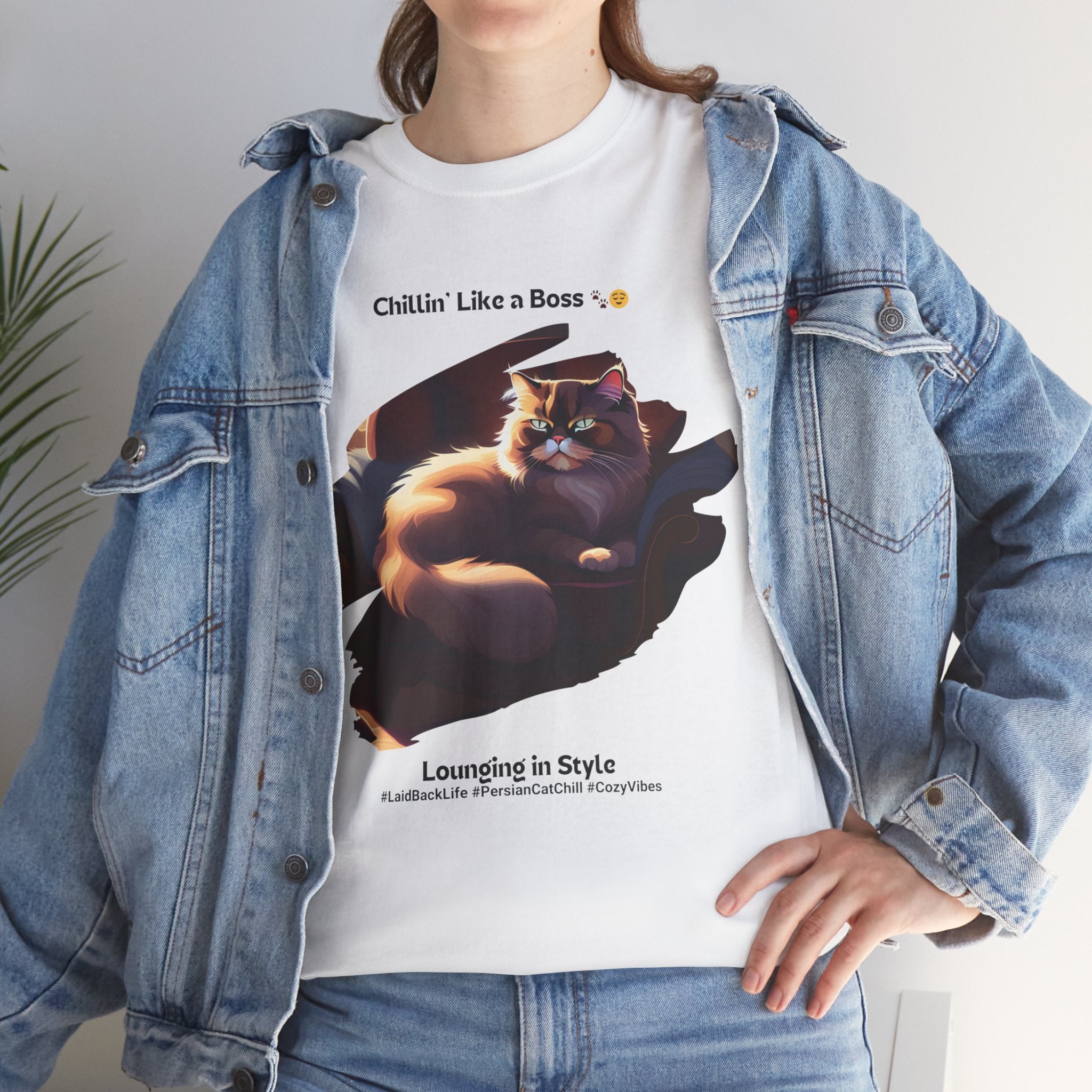 Unisex “Chillin’ Like a Boss” Persian T‑Shirt – Pampered Cat Gift