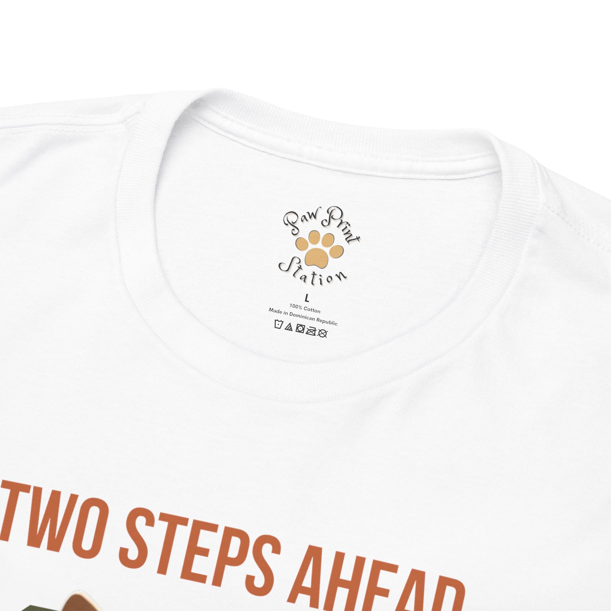 Unisex “Two Steps Ahead” Corgi T-Shirt – Nostalgic Dog Walk Lover Tee