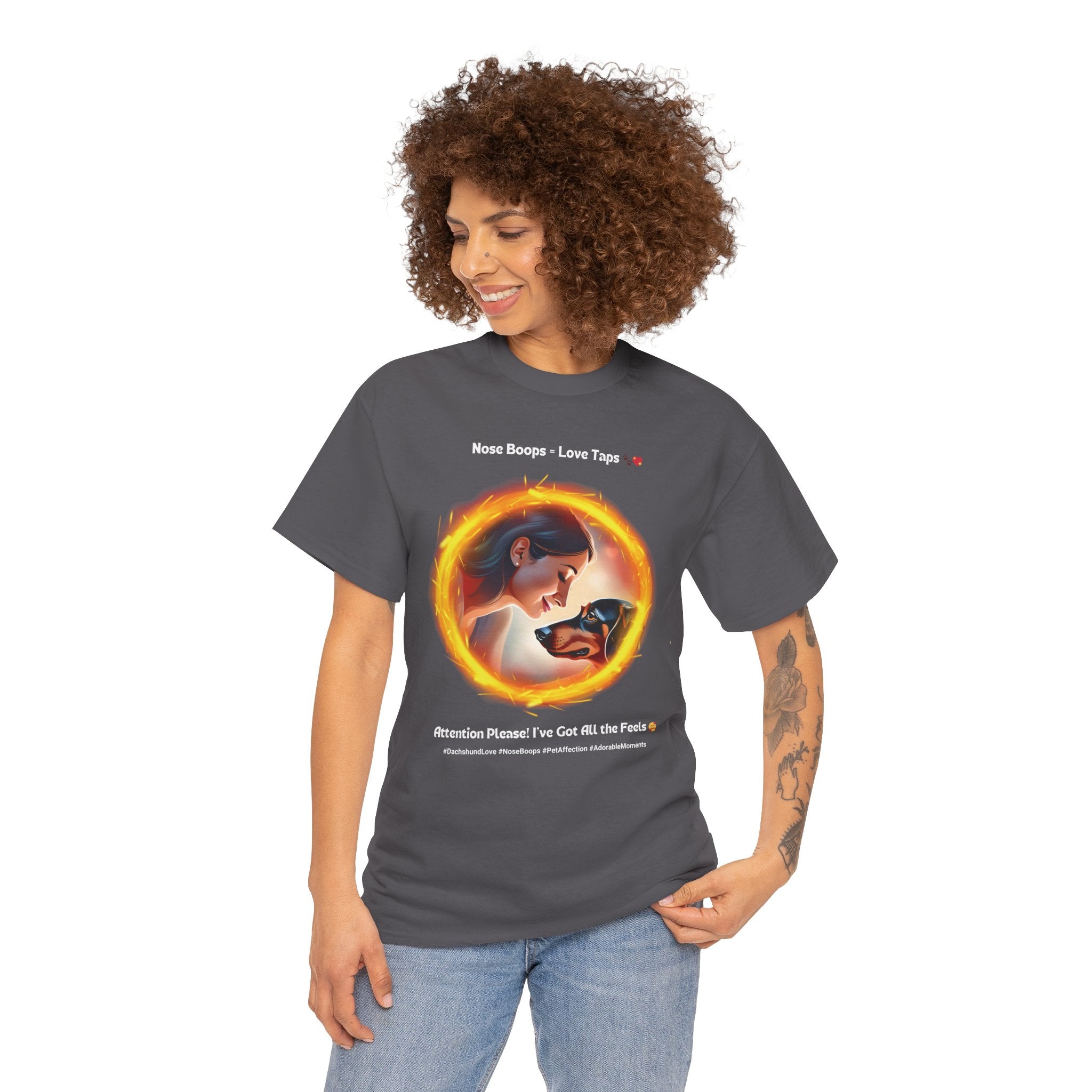 Women's - Nose Boops = Love Taps: Dachshund Affection T-Shirt