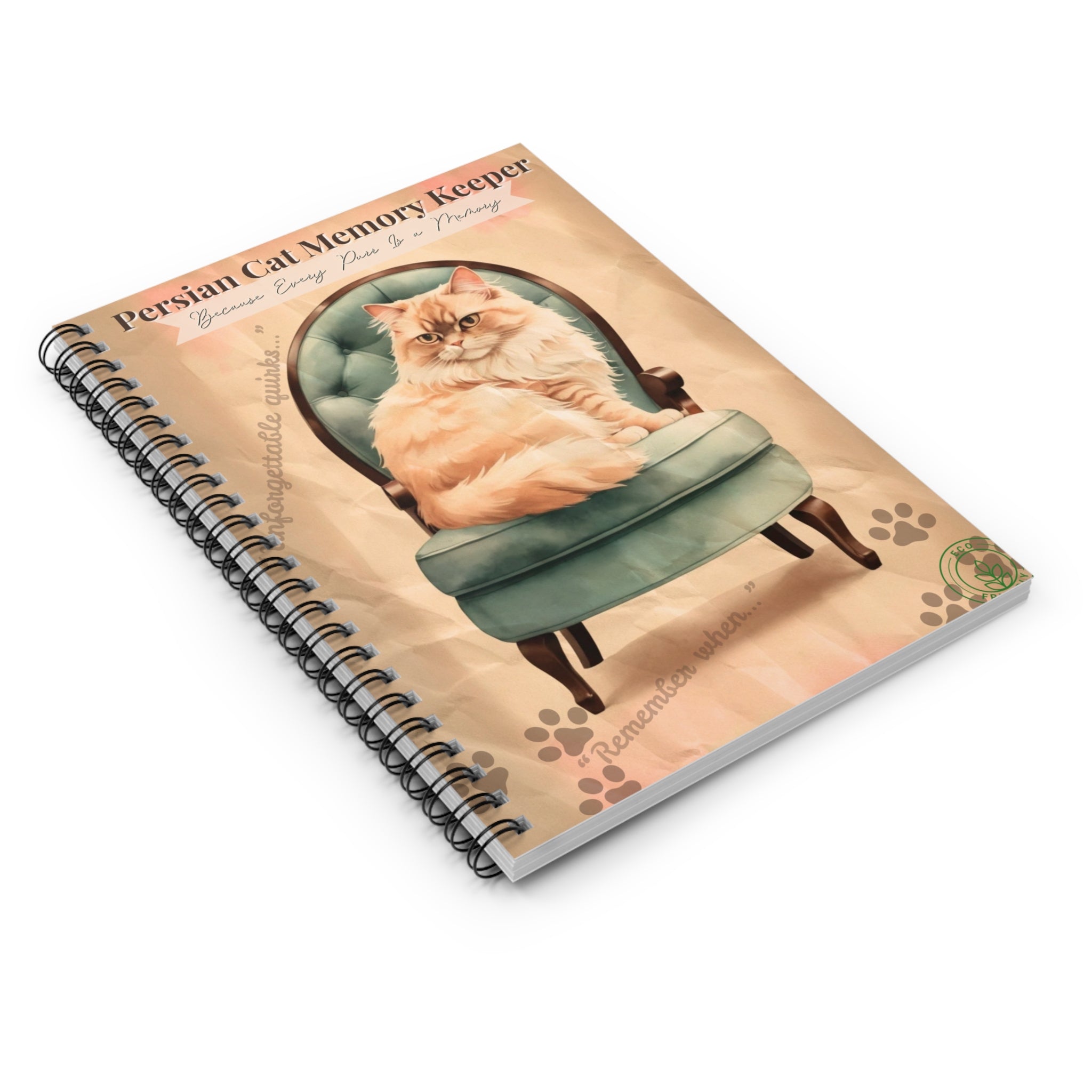 Persian Cat Memory Keeper Notebook, Cute Cat Journal, Pet Lover Gift, Cat Owner's Diary, Study Planner