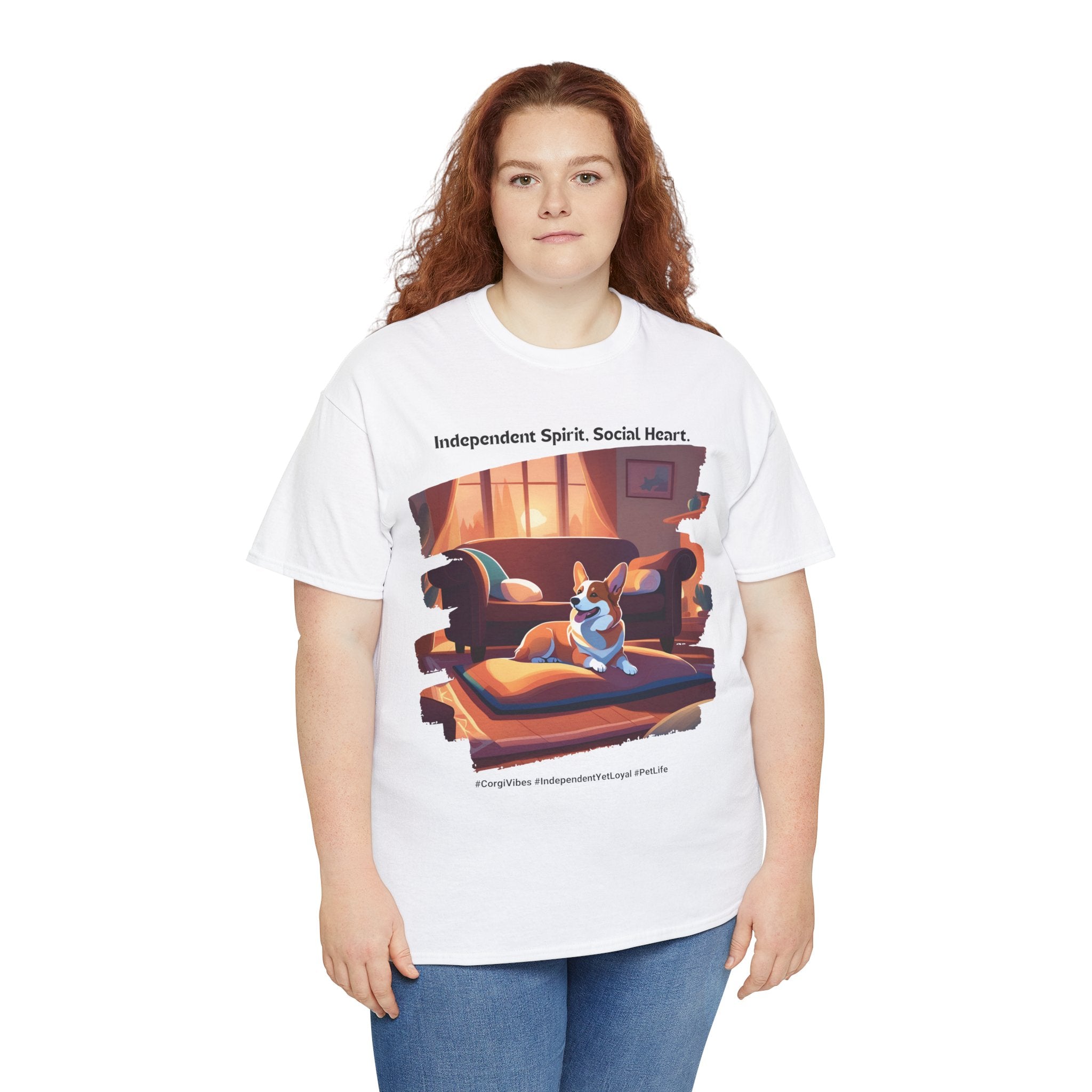 Unisex - Independent Spirit, Social Heart: Corgi Vibes T-Shirt