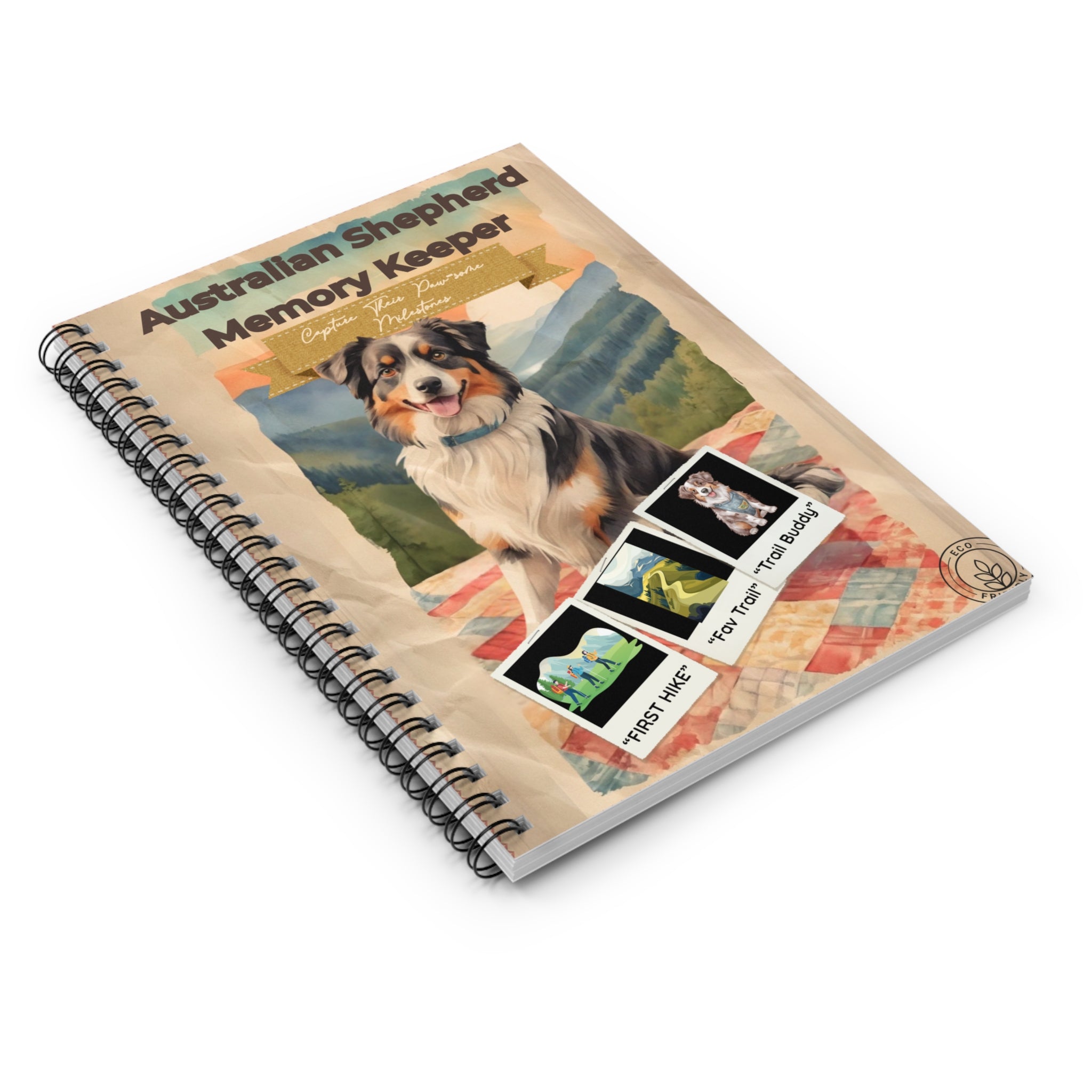 Australian Shepherd Memory Keeper Notebook, Dog Lover Journal, Pet Memories Journal, Customizable Pet Notebook, Gift for Dog Owners
