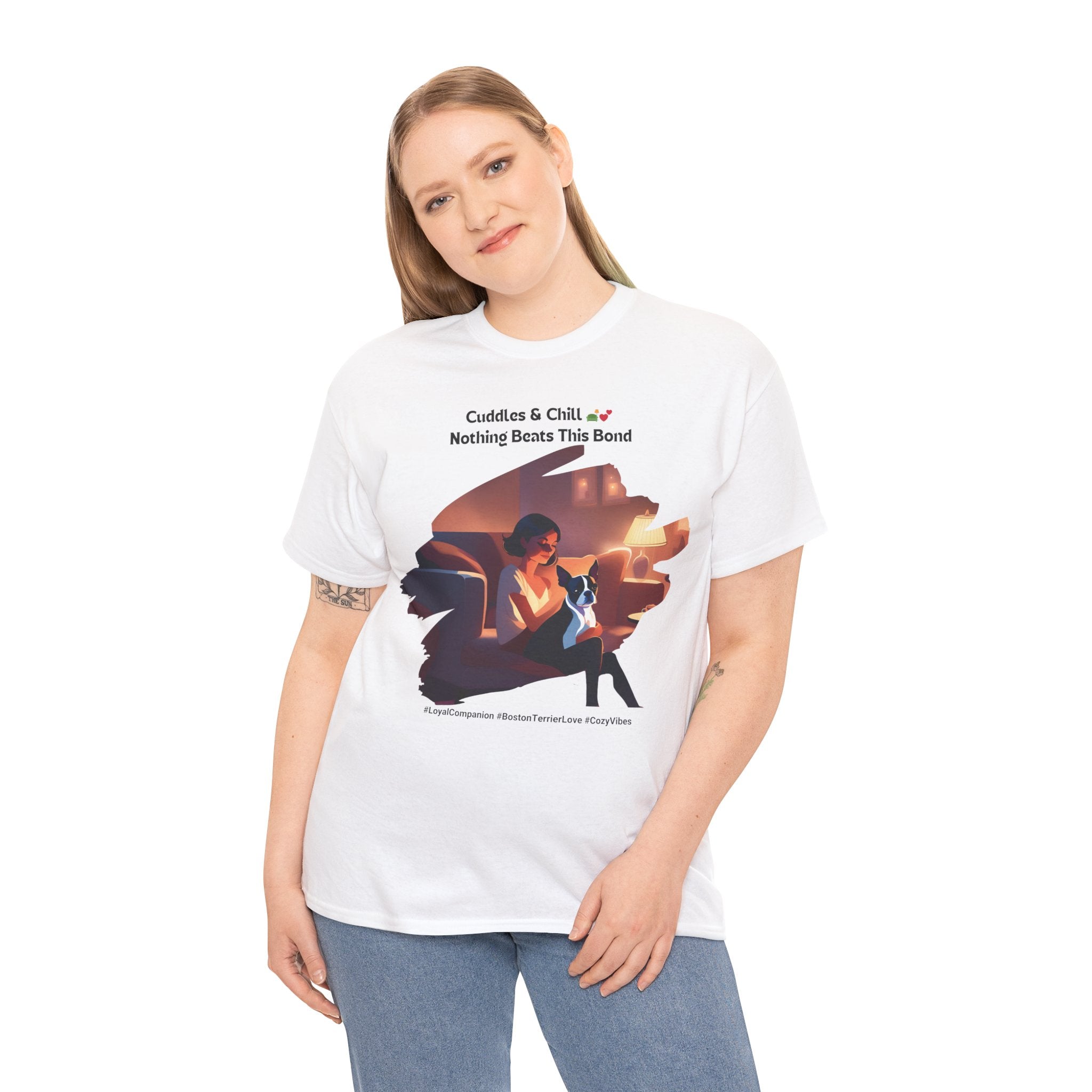 Women’s “Loyal Companion” Boston Terrier T‑Shirt – Faithful Pup Mom Gift