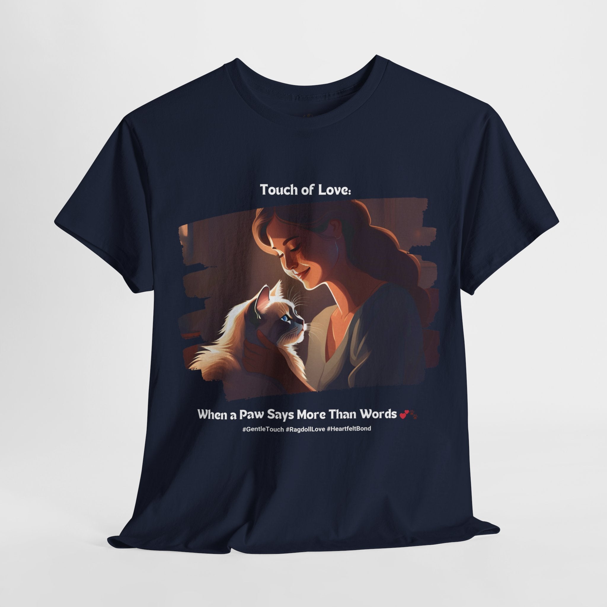 Women’s “Paw‑sitively Adorable” Ragdoll T‑Shirt – Cute Cat Mom Gift