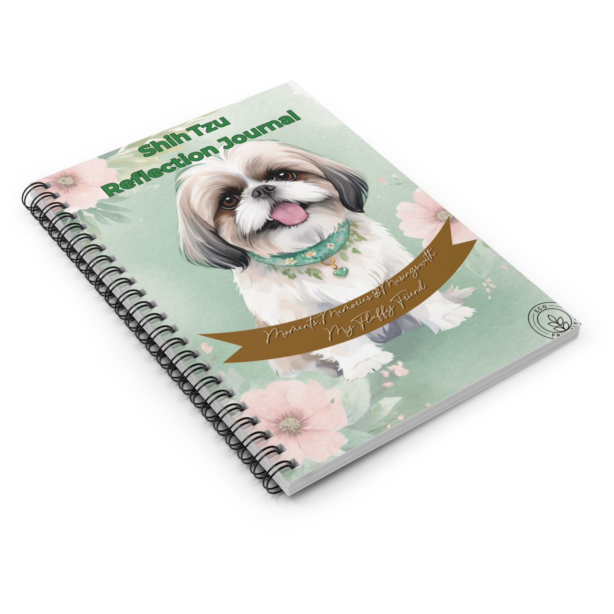 Shih Tzu Reflection Journal | Dog Lover’s Notebook | Pet Memory Keeper | Gift for Dog Parents | Floral Spiral Notebook | Cute Puppy Journal
