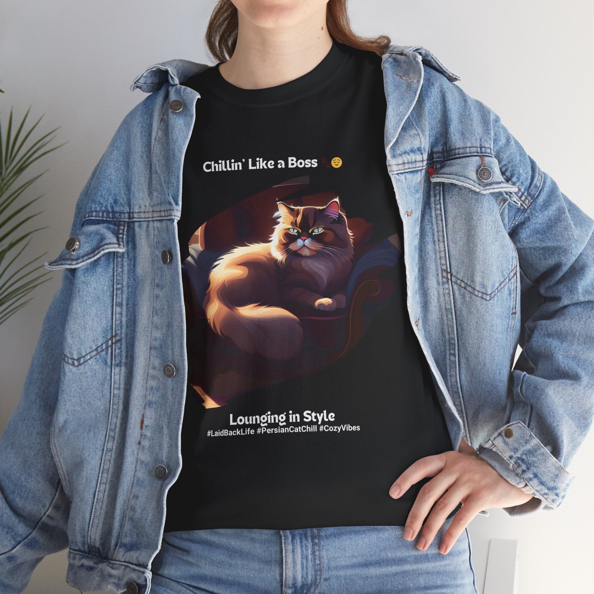 Unisex “Chillin’ Like a Boss” Persian T‑Shirt – Pampered Cat Gift