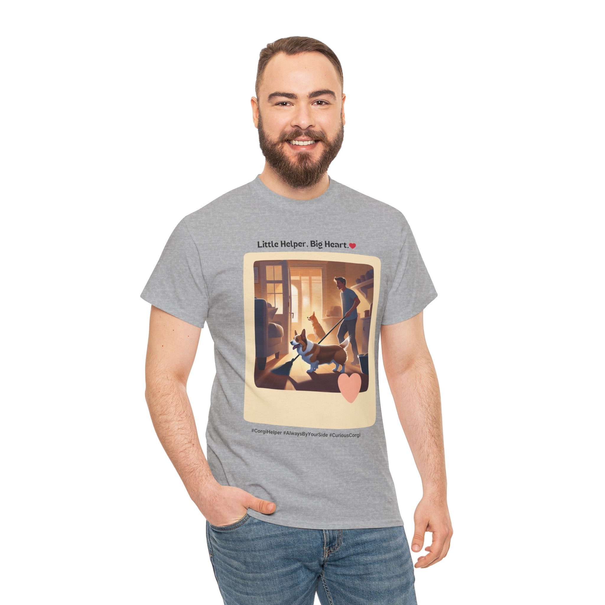 Men's - Little Helper, Big Heart: Corgi T-Shirt
