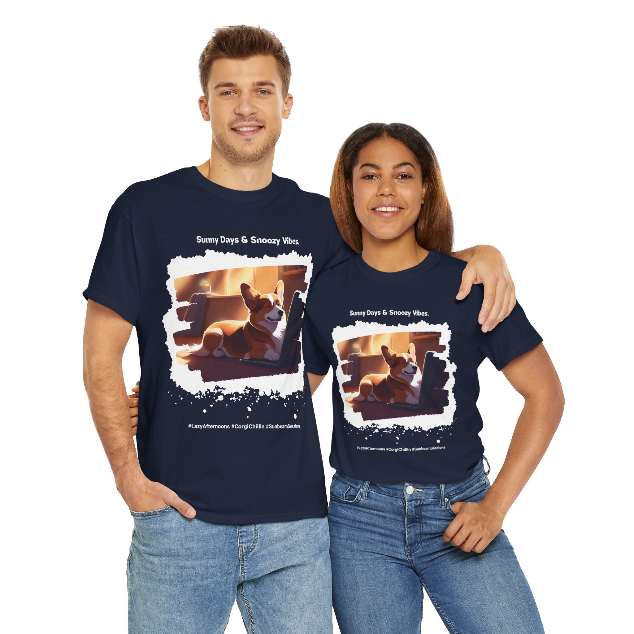 Unisex - Sunny Days & Snoozy Vibes: Corgi Chillin T-Shirt
