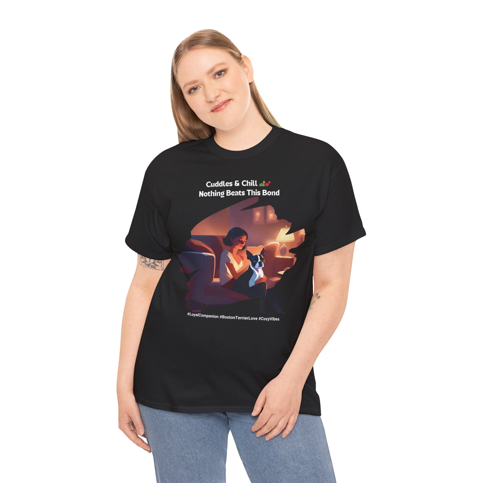 Women’s “Loyal Companion” Boston Terrier T‑Shirt – Faithful Pup Mom Gift