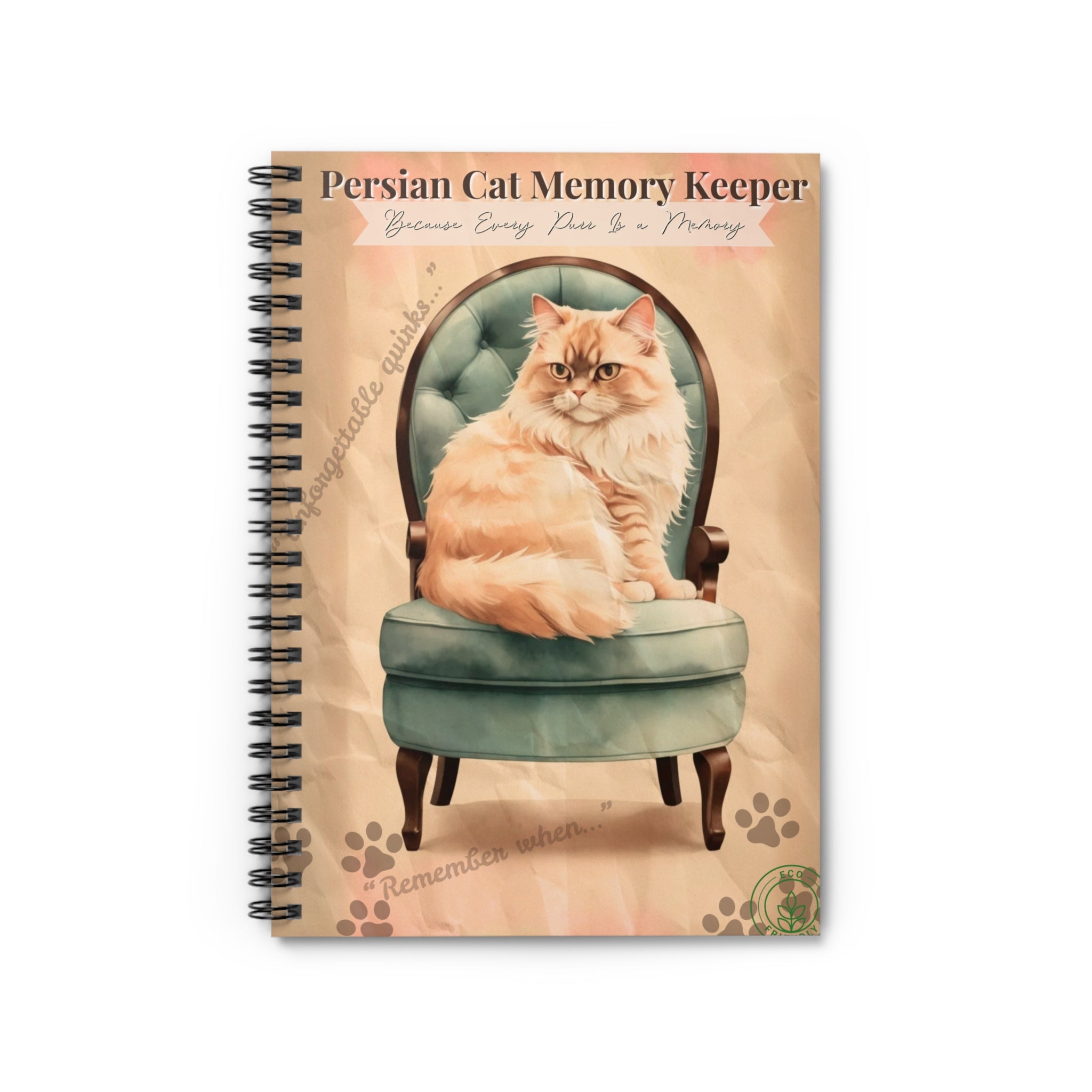 Persian Cat Memory Keeper Notebook, Cute Cat Journal, Pet Lover Gift, Cat Owner's Diary, Study Planner