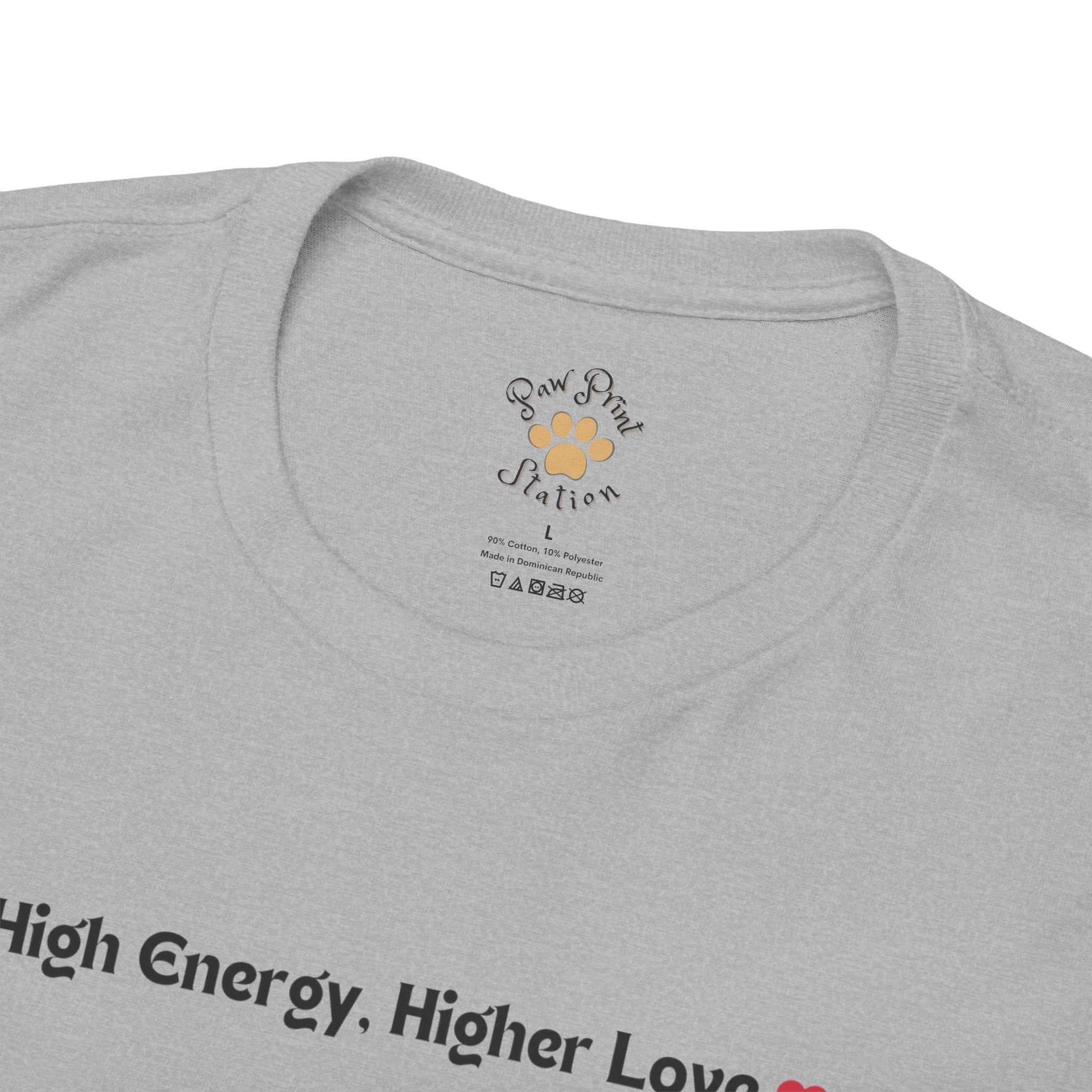 Women’s “High Energy, Higher Love” Australian Shepherd T‑Shirt – Energetic Pup Mom Gift