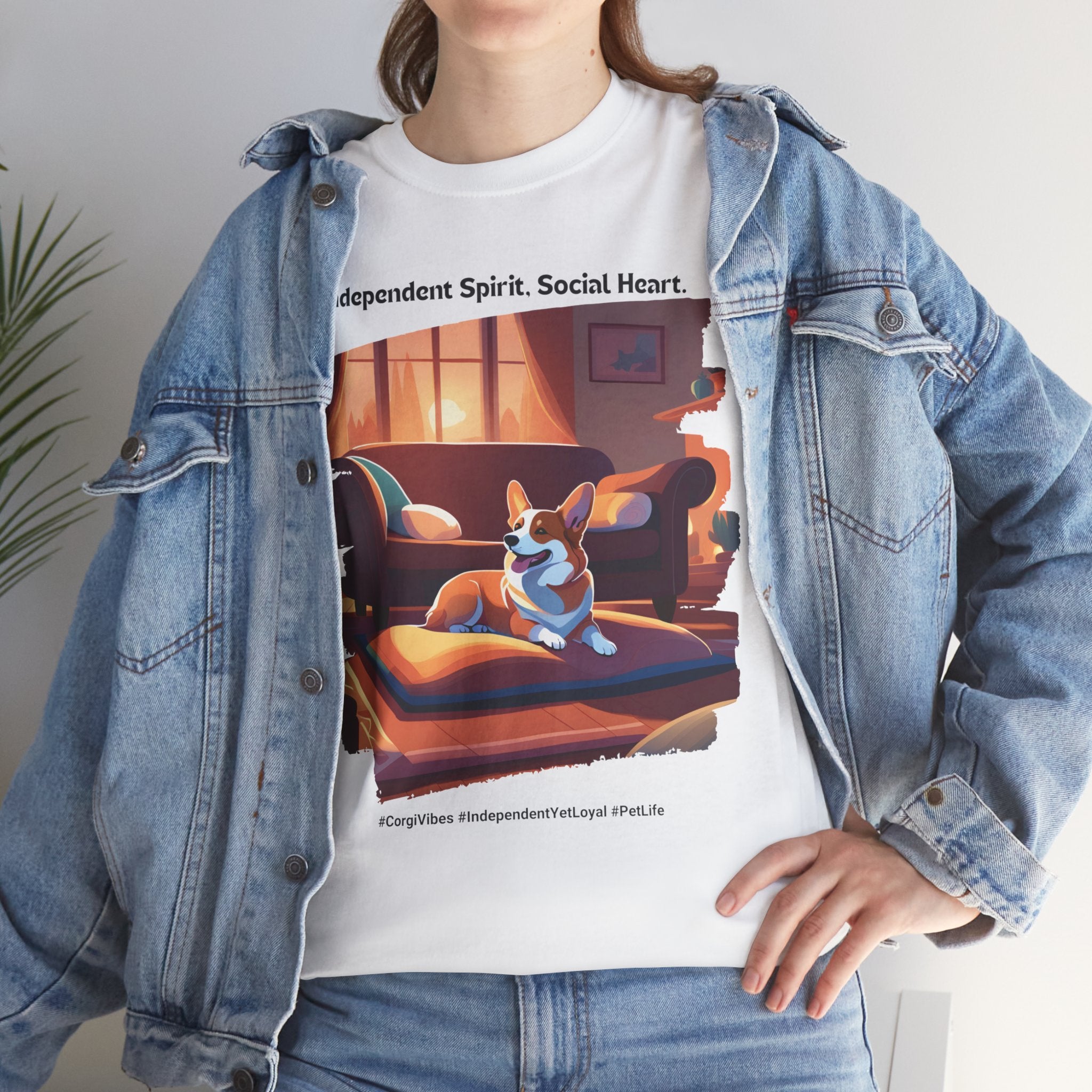 Unisex - Independent Spirit, Social Heart: Corgi Vibes T-Shirt