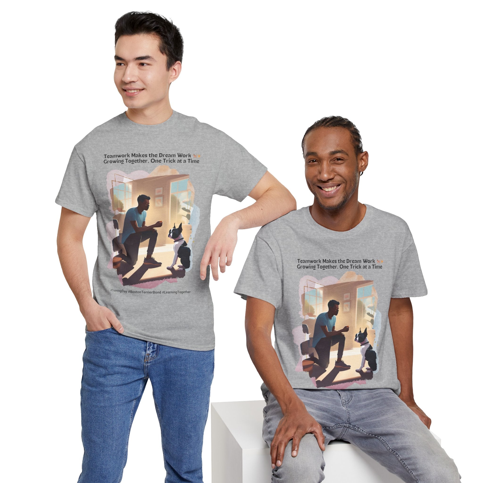 Men's - Learning Together: Boston Terrier Training T-Shirt