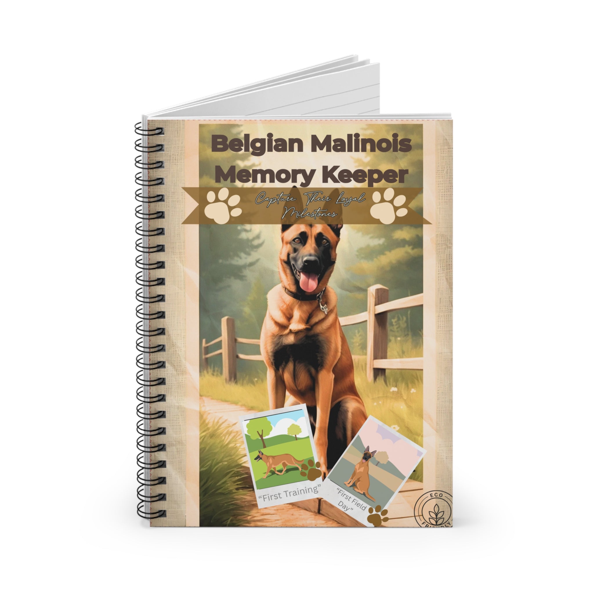 Belgian Malinois Memory Keeper Notebook, Dog Lover Notebook, Pet Training Journal, Personalized Stationery, Gift for Dog Owners