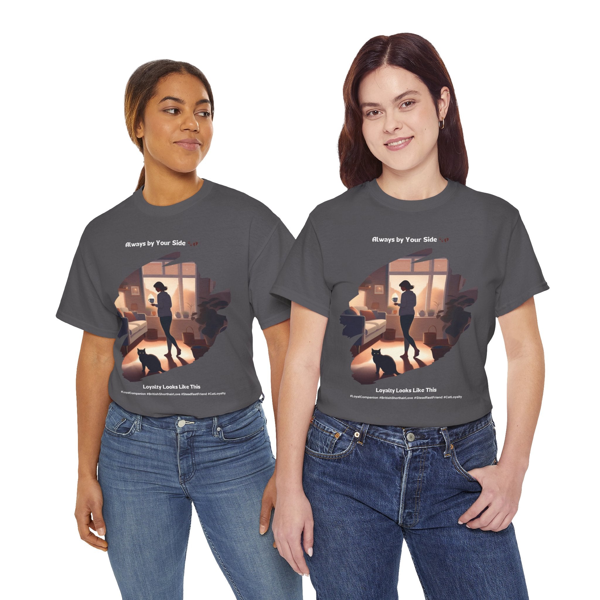 Women’s “Ever-Present Purr” British Shorthair T-Shirt – Loyal Kitty, Cat Mom Gift