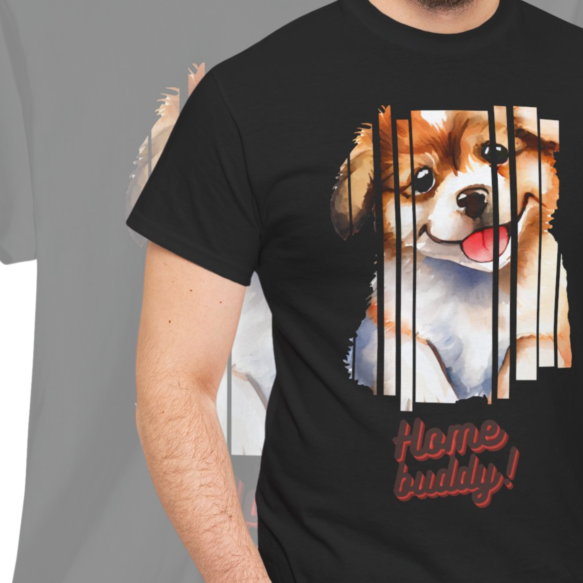 Unisex “Home Buddy” Puppy Love T-Shirt – Cozy Pup Companion, Dog Lover Gift