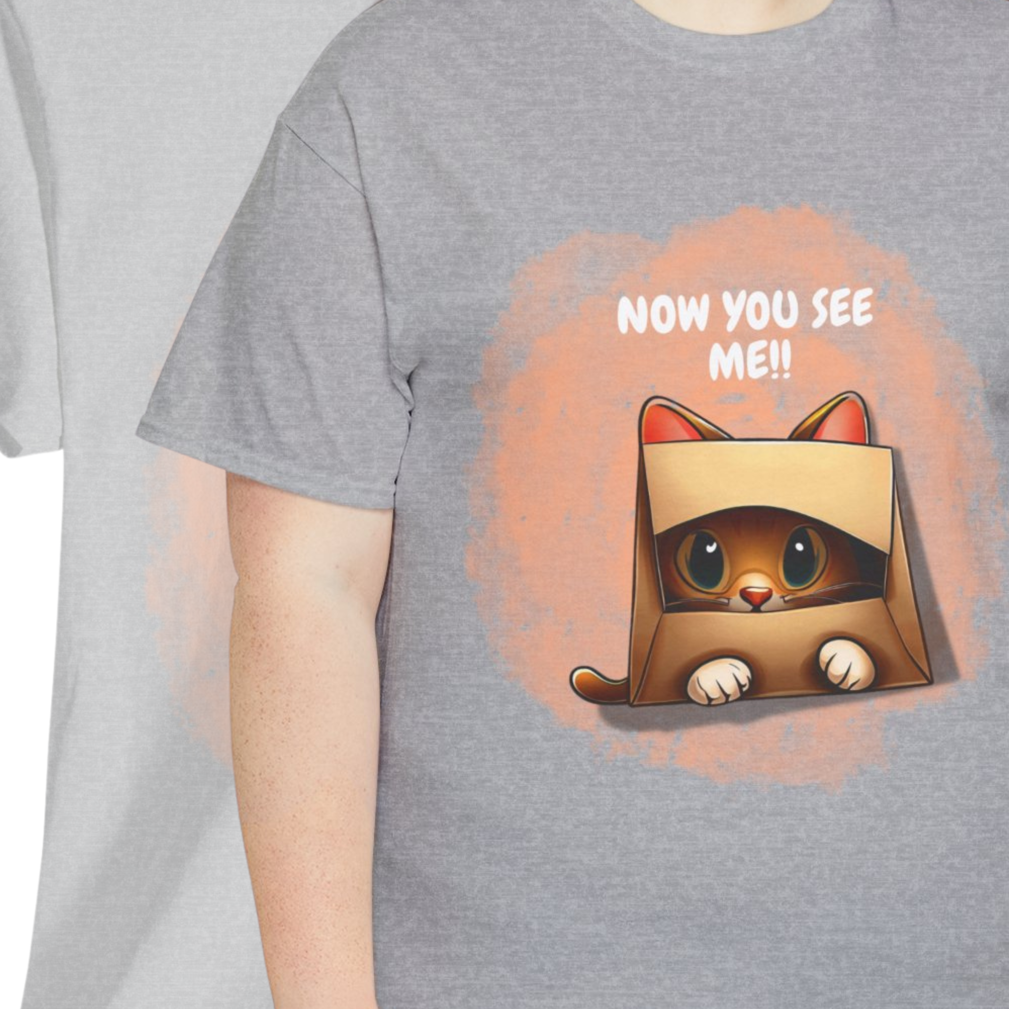 Unisex “Peek-a-Boo Kitty” T-Shirt – Sneaky Whiskers, Cat Lover Gift