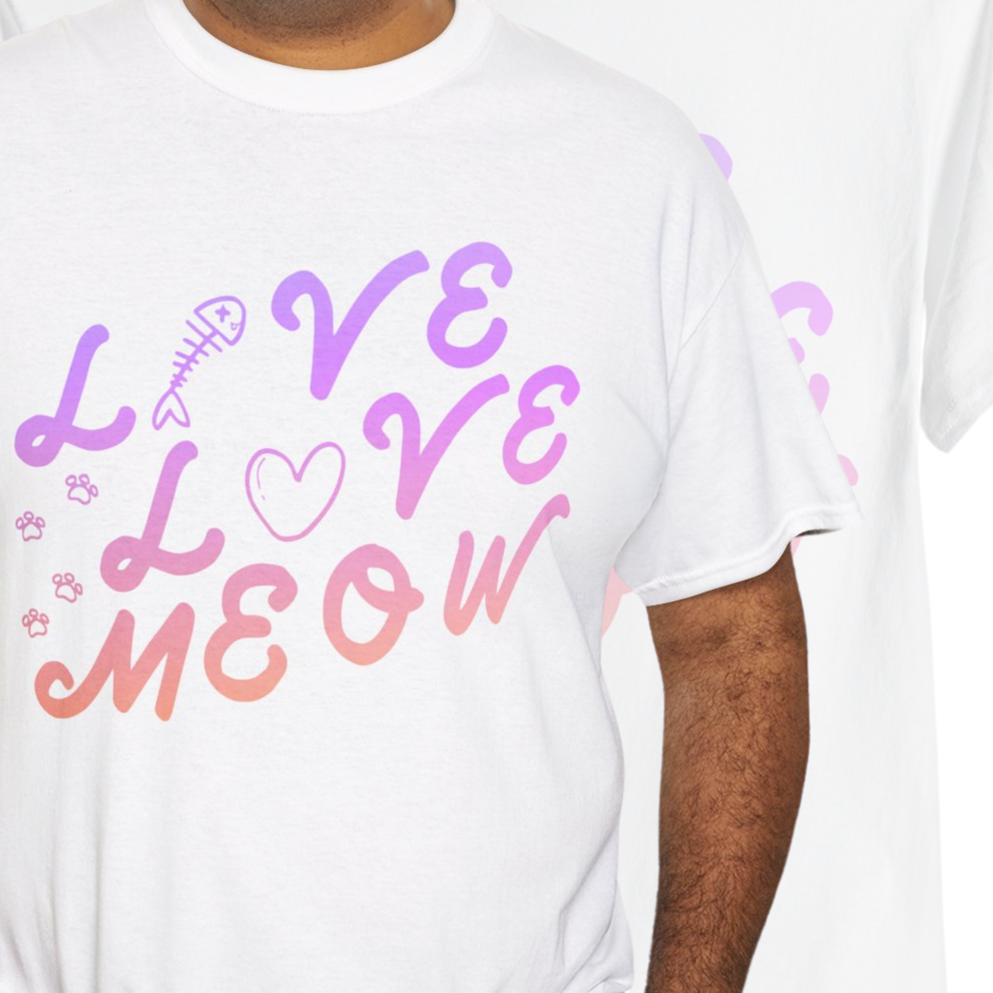 Unisex “Love, Meow, Live” T-Shirt – Cat Life Joy, Feline Lover Gift
