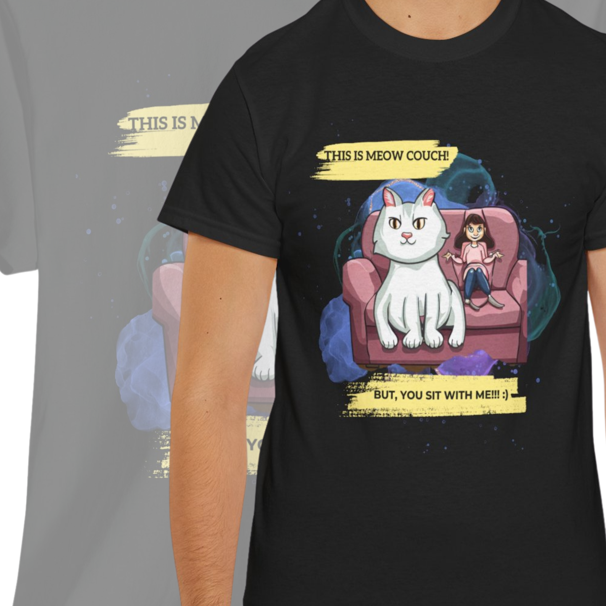 Unisex “Meow Couch” T-Shirt – Sofa King Kitty, Cat Lover Gift
