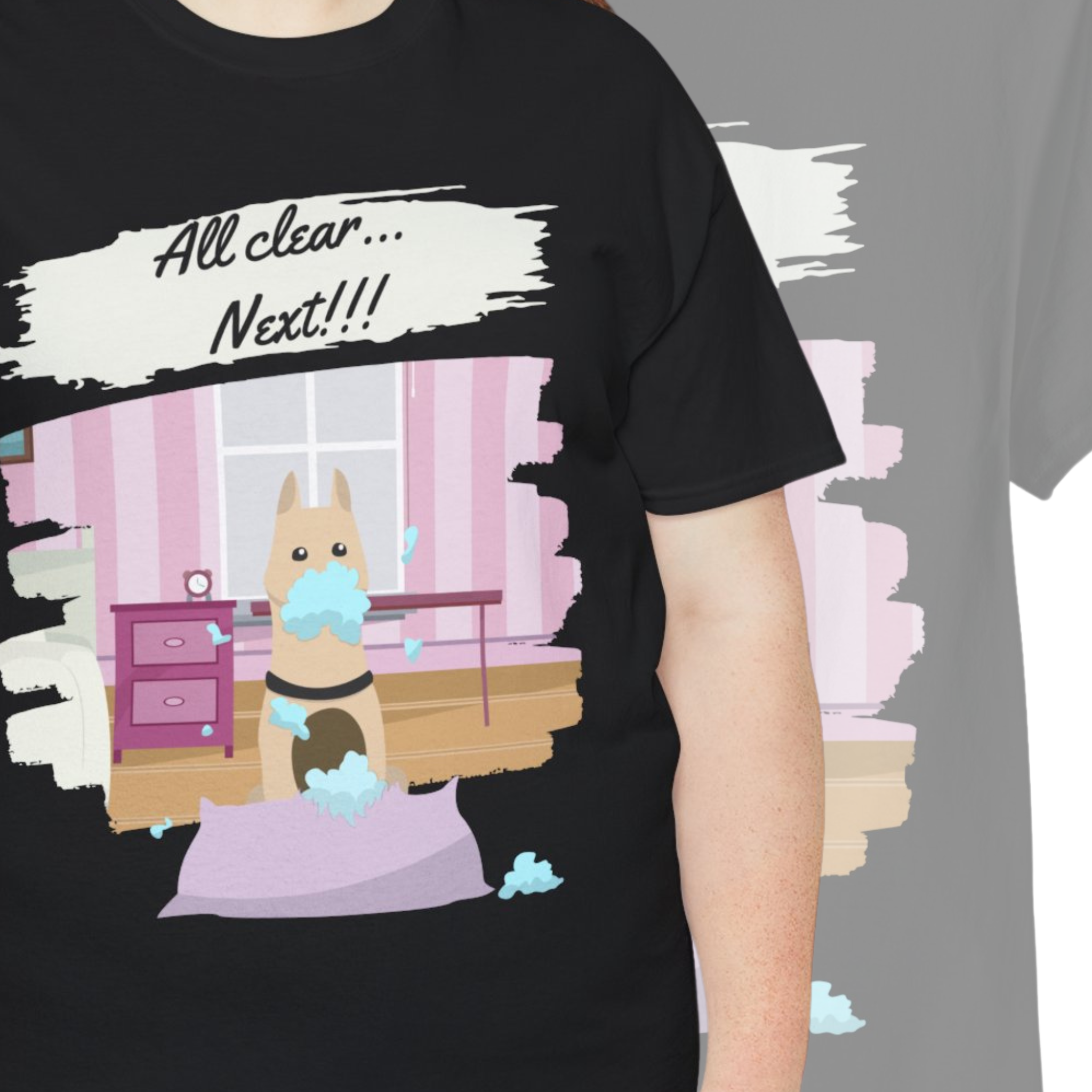 Unisex “Pillow Pillager” Dog T-Shirt – Plush Destroyer, Funny Pup Gift