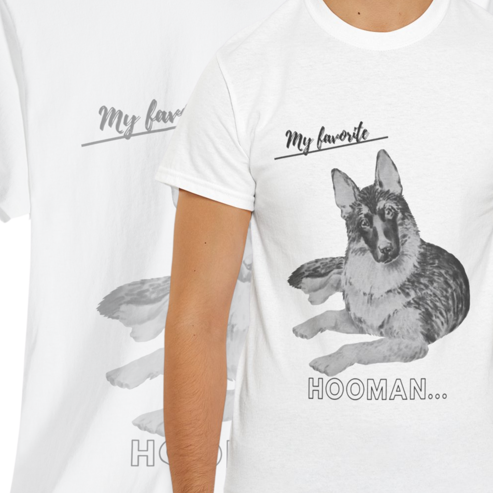 Unisex “My Favorite Hooman” German Shepherd T-Shirt – Loyal GSD Love, Dog Lover Gift