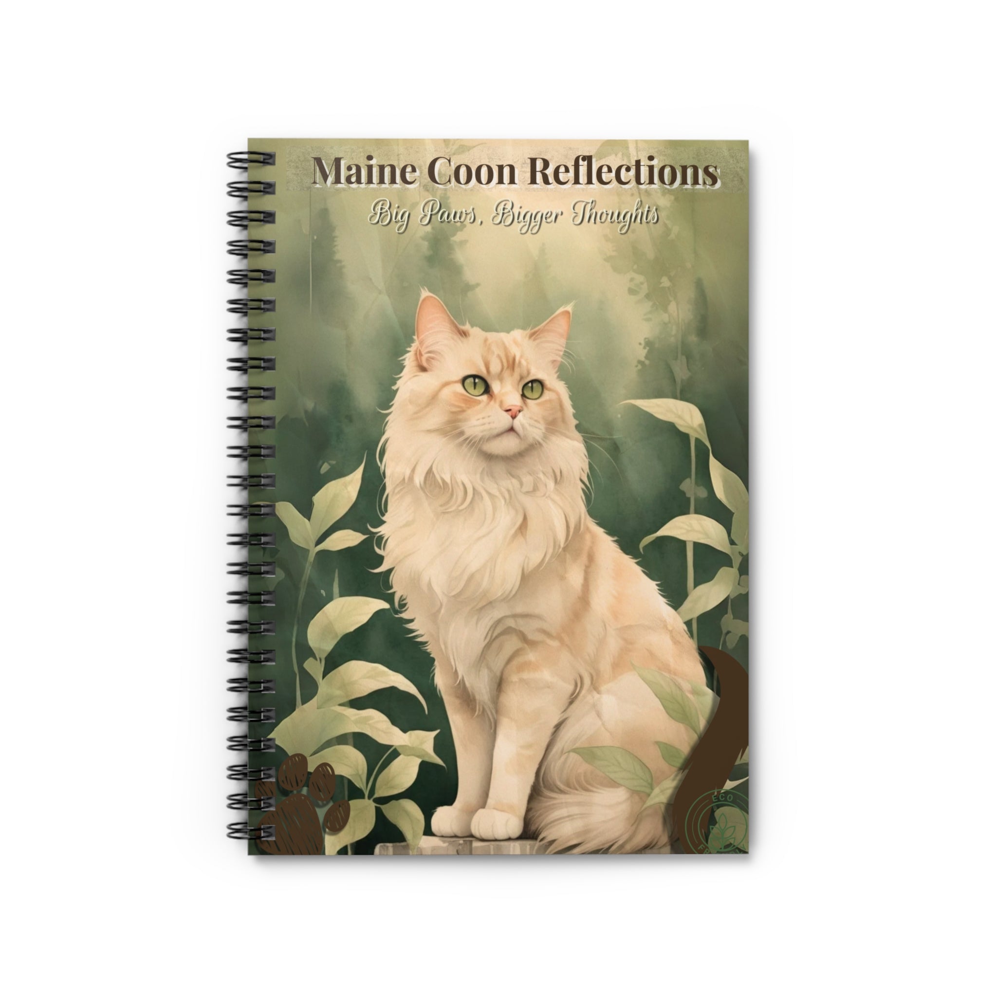 Maine Coon Cat Spiral Notebook – Perfect for Cat Lovers, Journal, Gifts, Stationery, Nature Inspired, Writing