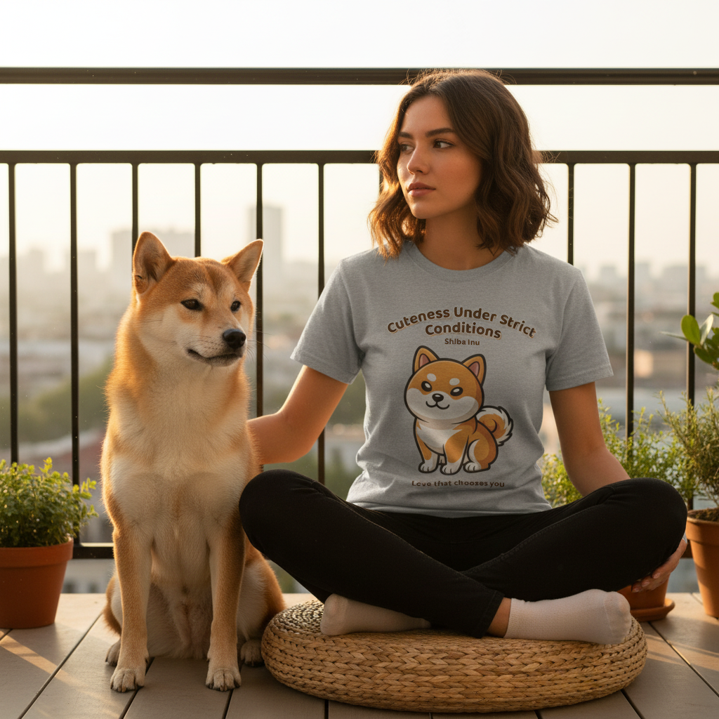 Unisex T-Shirt – Cuteness Under Strict Conditions: Shiba Inu Everyday Moments Edition
