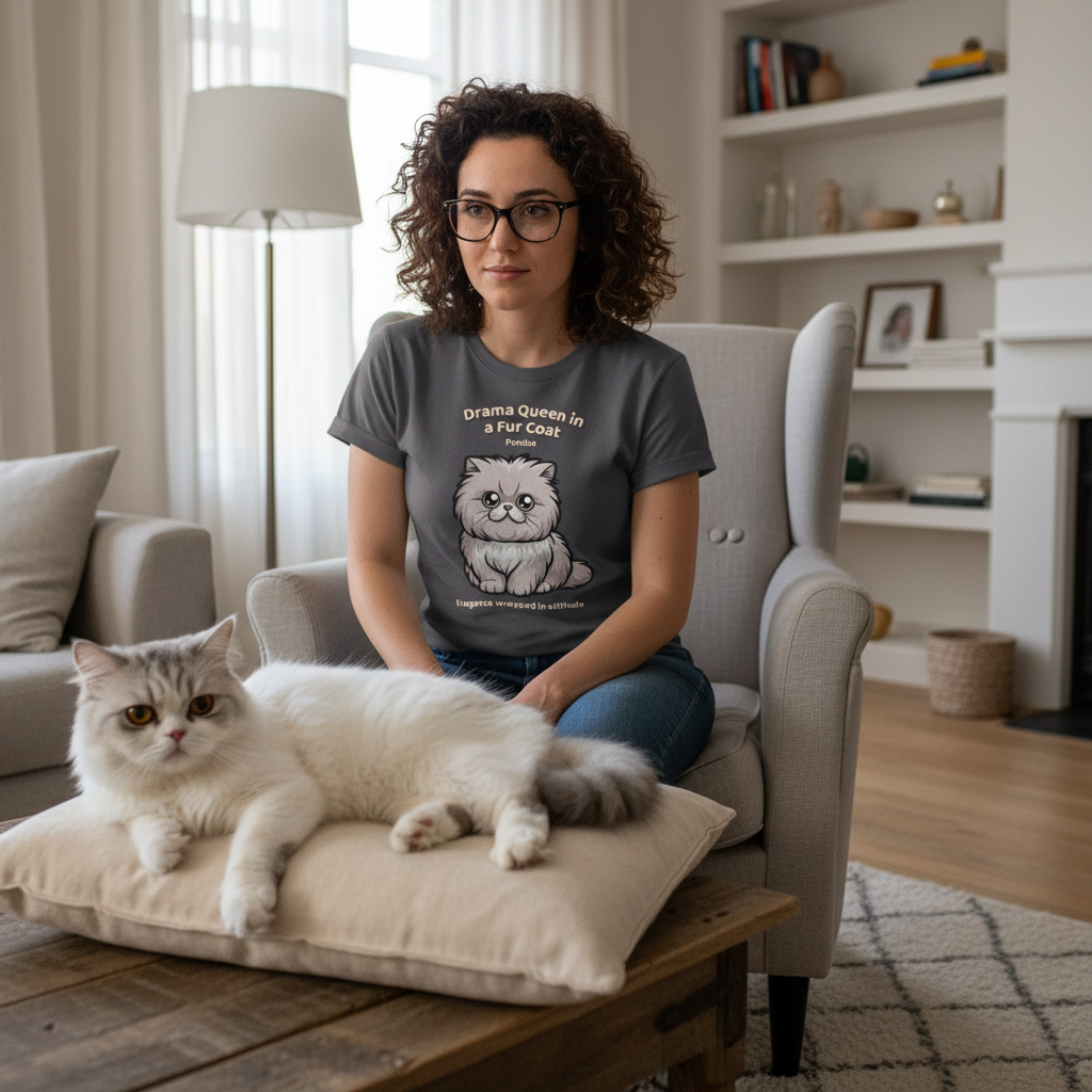 Unisex T-Shirt – Drama Queen in a Fur Coat: Persian Everyday Moments Edition
